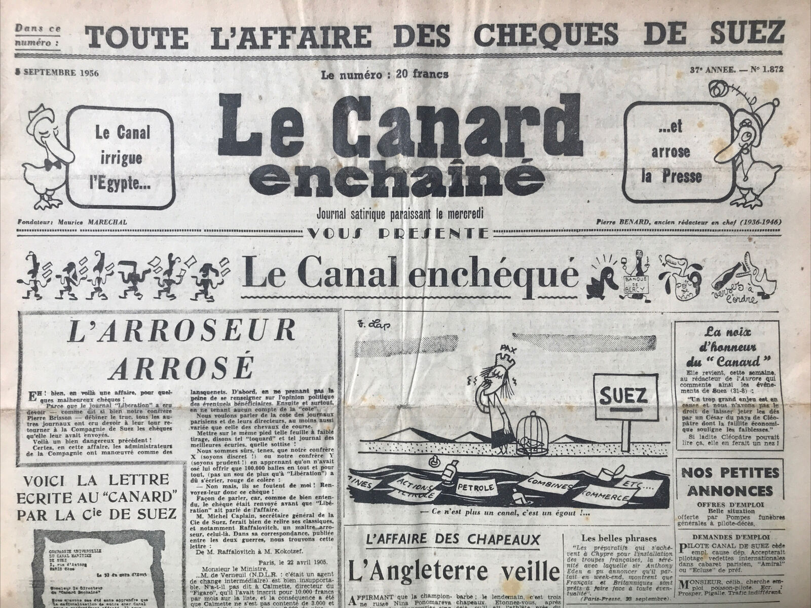 Couac ! | Acheter un Canard | Vente d'Anciens Journaux du Canard Enchaîné. Des Journaux Satiriques de Collection, Historiques & Authentiques de 1916 à 2004 ! | 1872