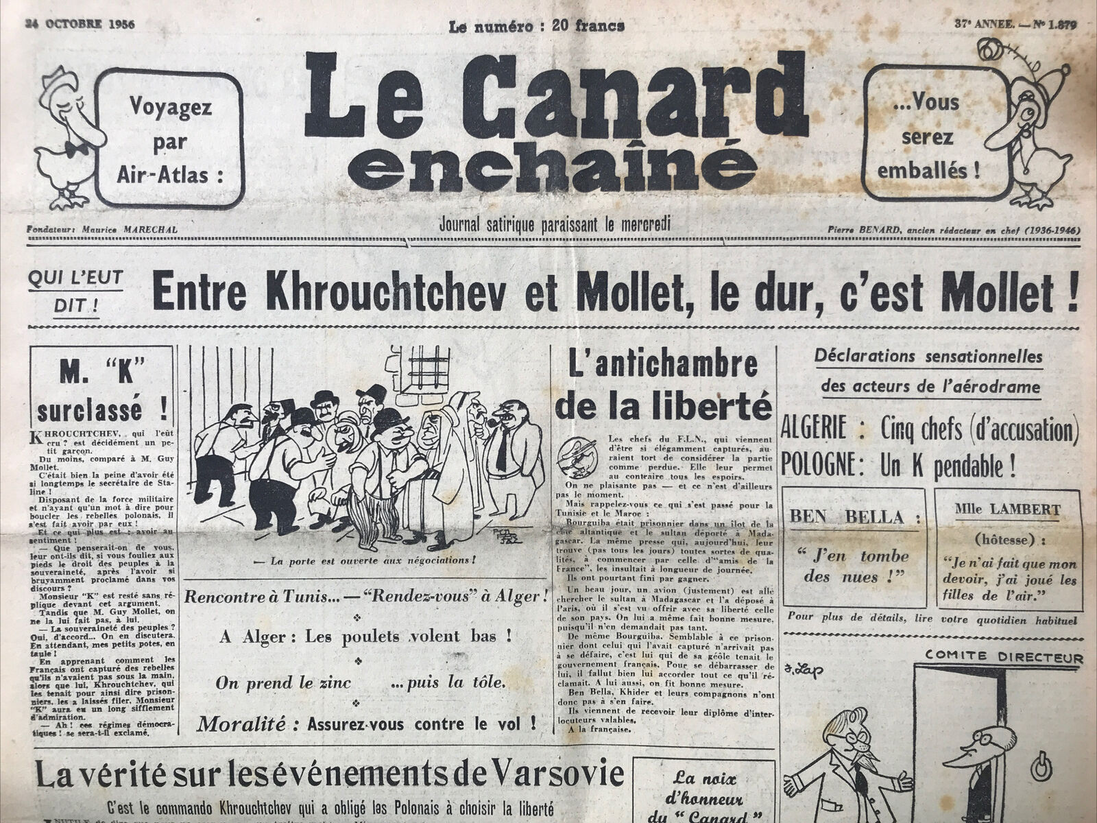 Couac ! | Acheter un Canard | Vente d'Anciens Journaux du Canard Enchaîné. Des Journaux Satiriques de Collection, Historiques & Authentiques de 1916 à 2004 ! | 1879