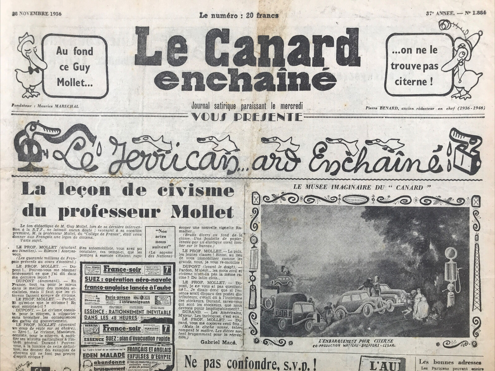 Couac ! | Acheter un Canard | Vente d'Anciens Journaux du Canard Enchaîné. Des Journaux Satiriques de Collection, Historiques & Authentiques de 1916 à 2004 ! | 1884