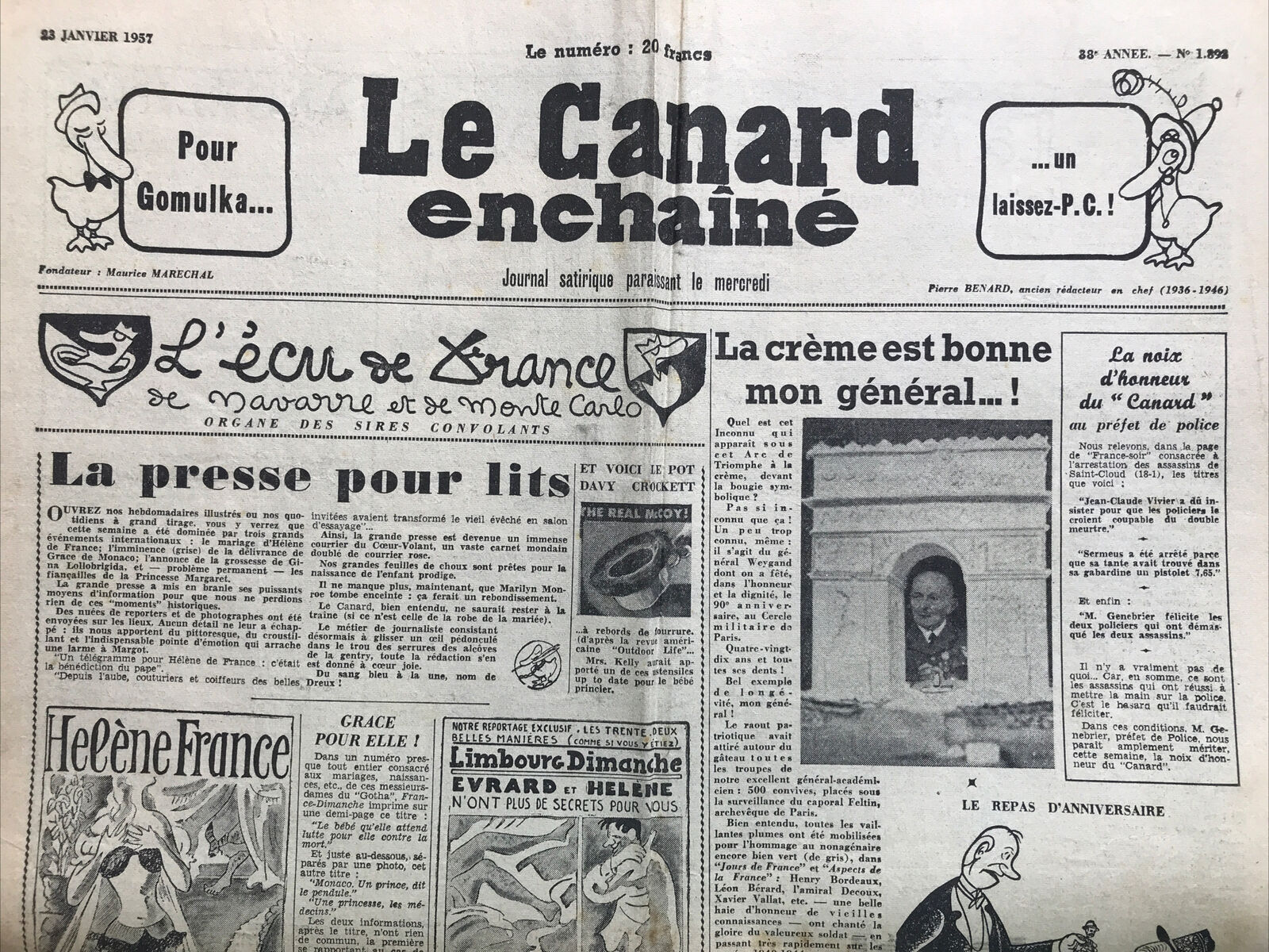 Couac ! | Acheter un Canard | Vente d'Anciens Journaux du Canard Enchaîné. Des Journaux Satiriques de Collection, Historiques & Authentiques de 1916 à 2004 ! | 1892