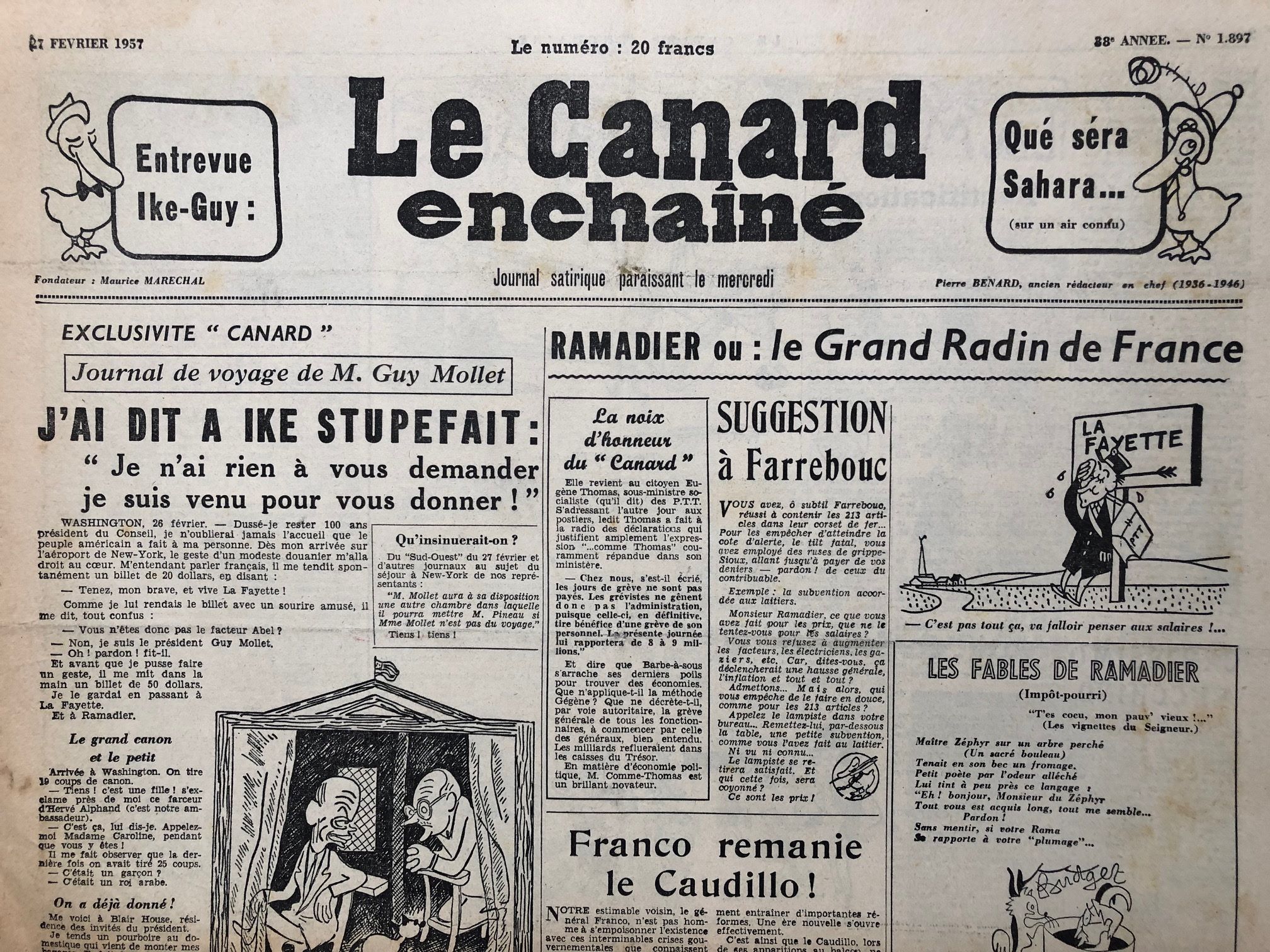 Couac ! | Acheter un Canard | Vente d'Anciens Journaux du Canard Enchaîné. Des Journaux Satiriques de Collection, Historiques & Authentiques de 1916 à 2004 ! | 1897 1