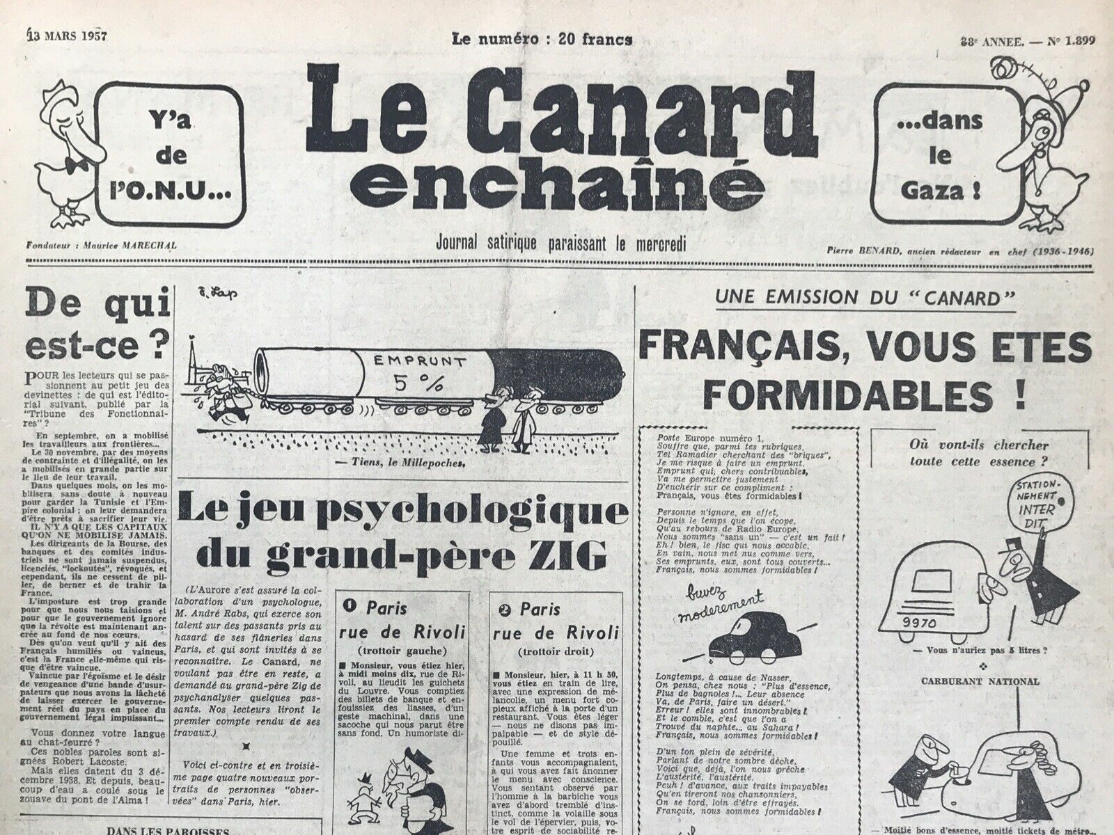 Couac ! | Acheter un Canard | Vente d'Anciens Journaux du Canard Enchaîné. Des Journaux Satiriques de Collection, Historiques & Authentiques de 1916 à 2004 ! | 1899 e1679122534893