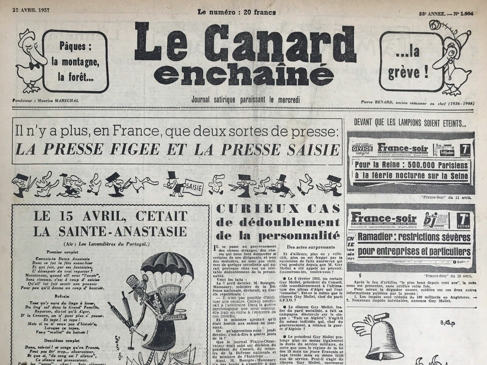 Couac ! | Acheter un Canard | Vente d'Anciens Journaux du Canard Enchaîné. Des Journaux Satiriques de Collection, Historiques & Authentiques de 1916 à 2004 ! | 1904 e1723445551207