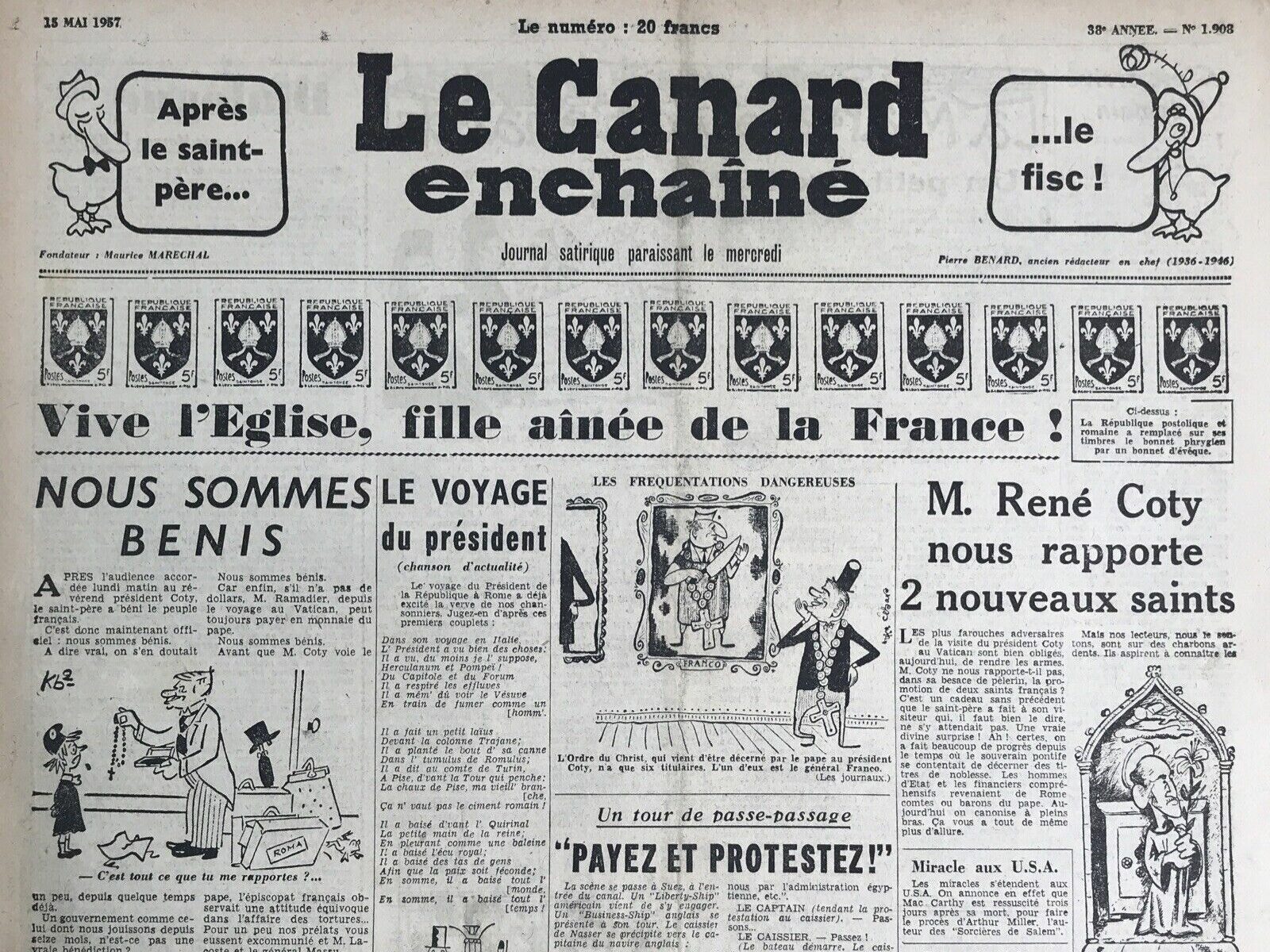 Couac ! | Acheter un Canard | Vente d'Anciens Journaux du Canard Enchaîné. Des Journaux Satiriques de Collection, Historiques & Authentiques de 1916 à 2004 ! | 1908 e1723446167703