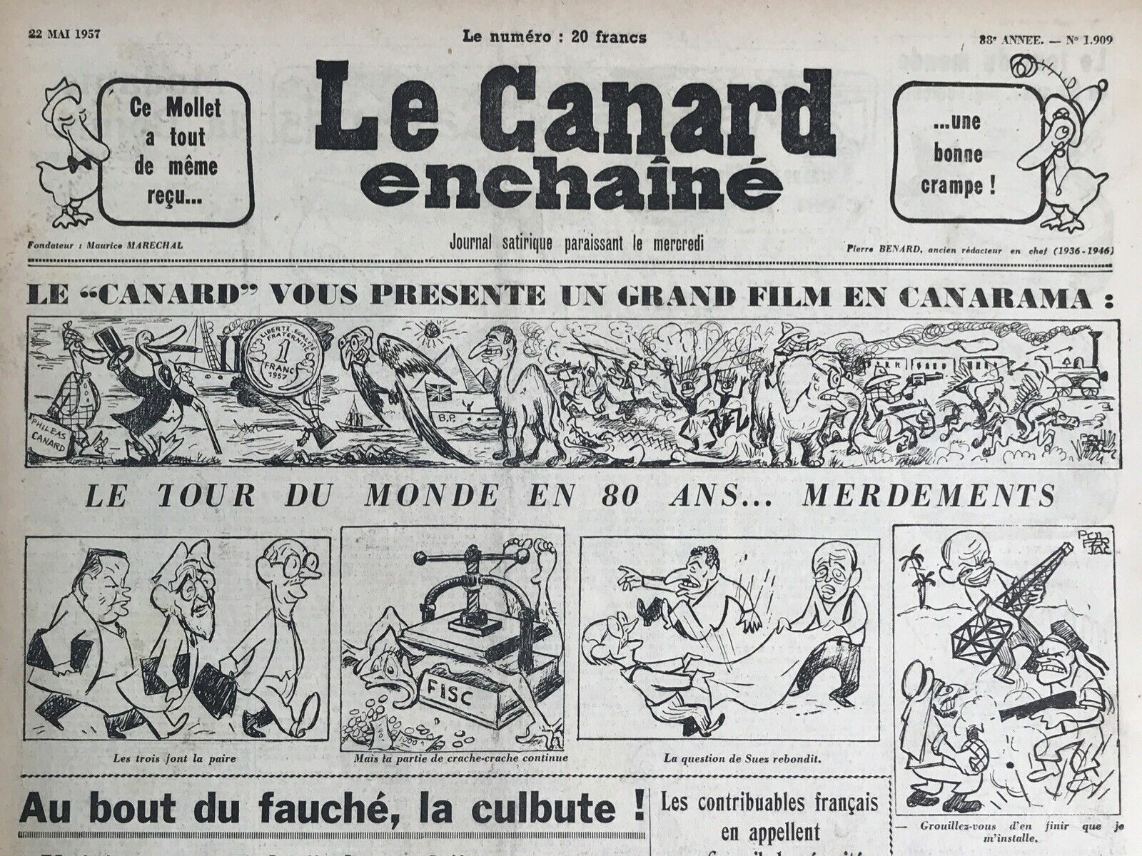 Couac ! | Acheter un Canard | Vente d'Anciens Journaux du Canard Enchaîné. Des Journaux Satiriques de Collection, Historiques & Authentiques de 1916 à 2004 ! | 1909 e1723446386159