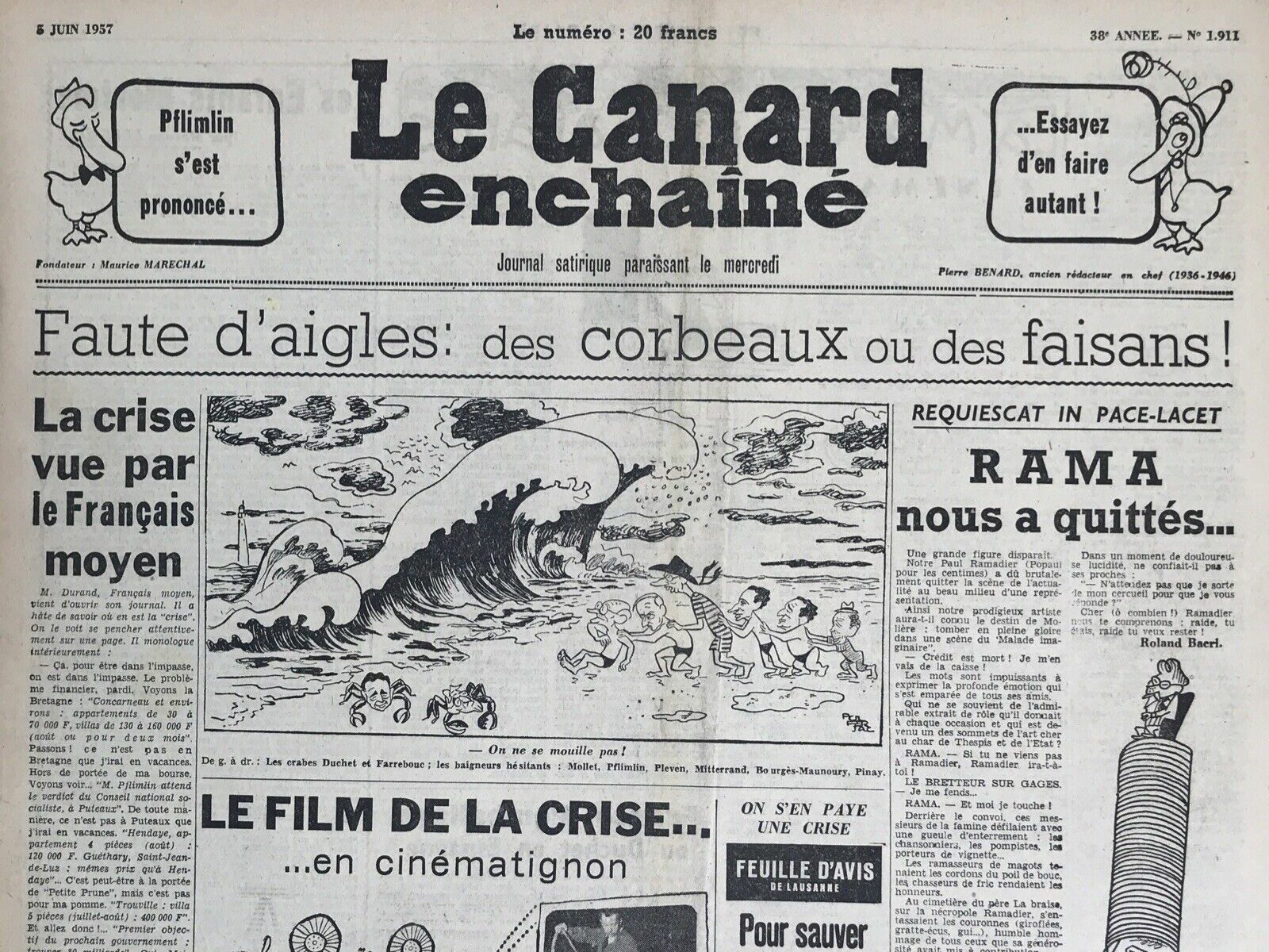 Couac ! | Acheter un Canard | Vente d'Anciens Journaux du Canard Enchaîné. Des Journaux Satiriques de Collection, Historiques & Authentiques de 1916 à 2004 ! | 1911 e1723446615957