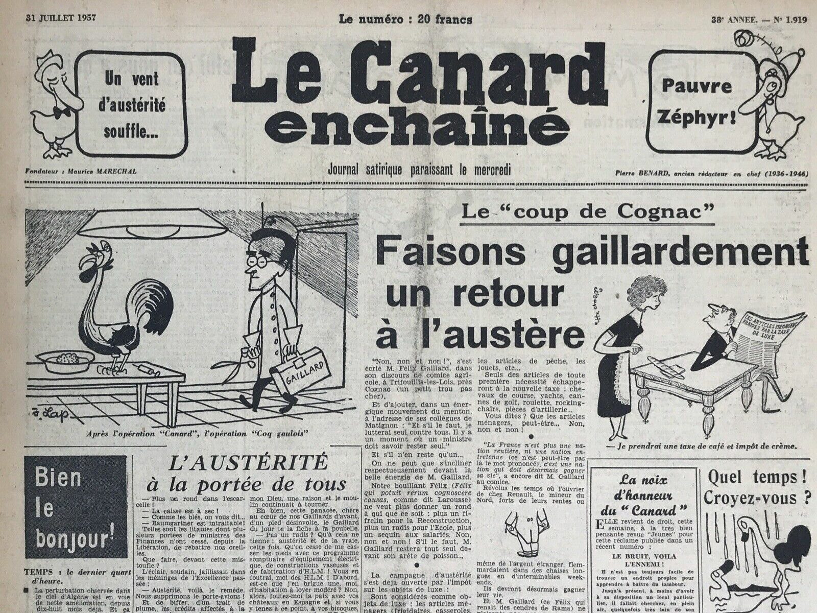 Couac ! | Acheter un Canard | Vente d'Anciens Journaux du Canard Enchaîné. Des Journaux Satiriques de Collection, Historiques & Authentiques de 1916 à 2004 ! | 1919 e1723447203271