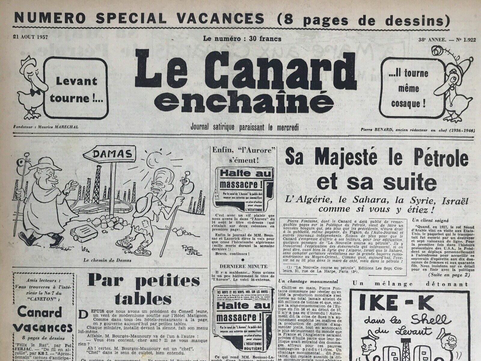 Couac ! | Acheter un Canard | Vente d'Anciens Journaux du Canard Enchaîné. Des Journaux Satiriques de Collection, Historiques & Authentiques de 1916 à 2004 ! | 1922 e1723447436686