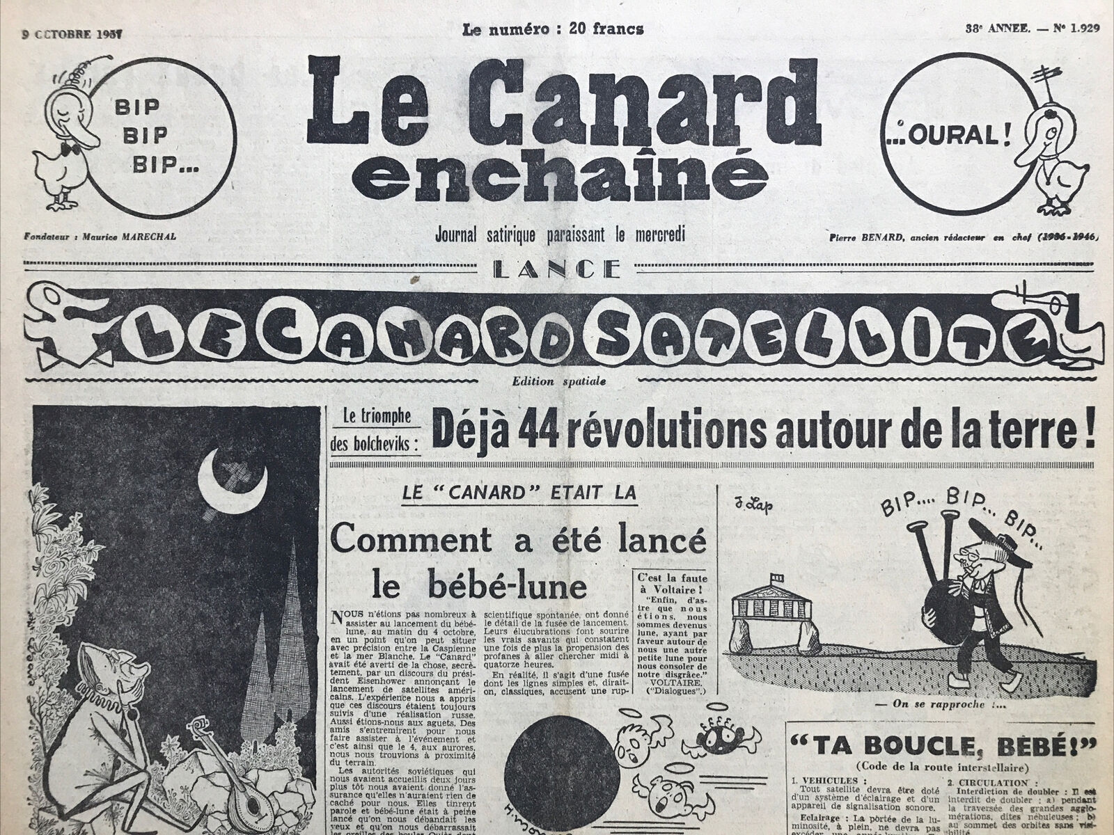 Couac ! | Acheter un Canard | Vente d'Anciens Journaux du Canard Enchaîné. Des Journaux Satiriques de Collection, Historiques & Authentiques de 1916 à 2004 ! | 1929