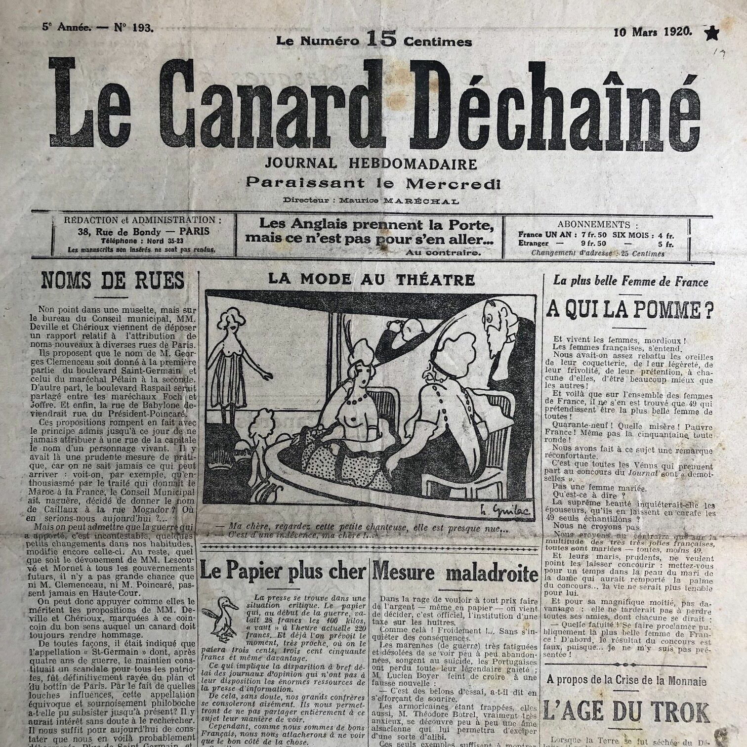 Couac ! | Acheter un Canard | Vente d'Anciens Journaux du Canard Enchaîné. Des Journaux Satiriques de Collection, Historiques & Authentiques de 1916 à 2004 ! | 193 rotated