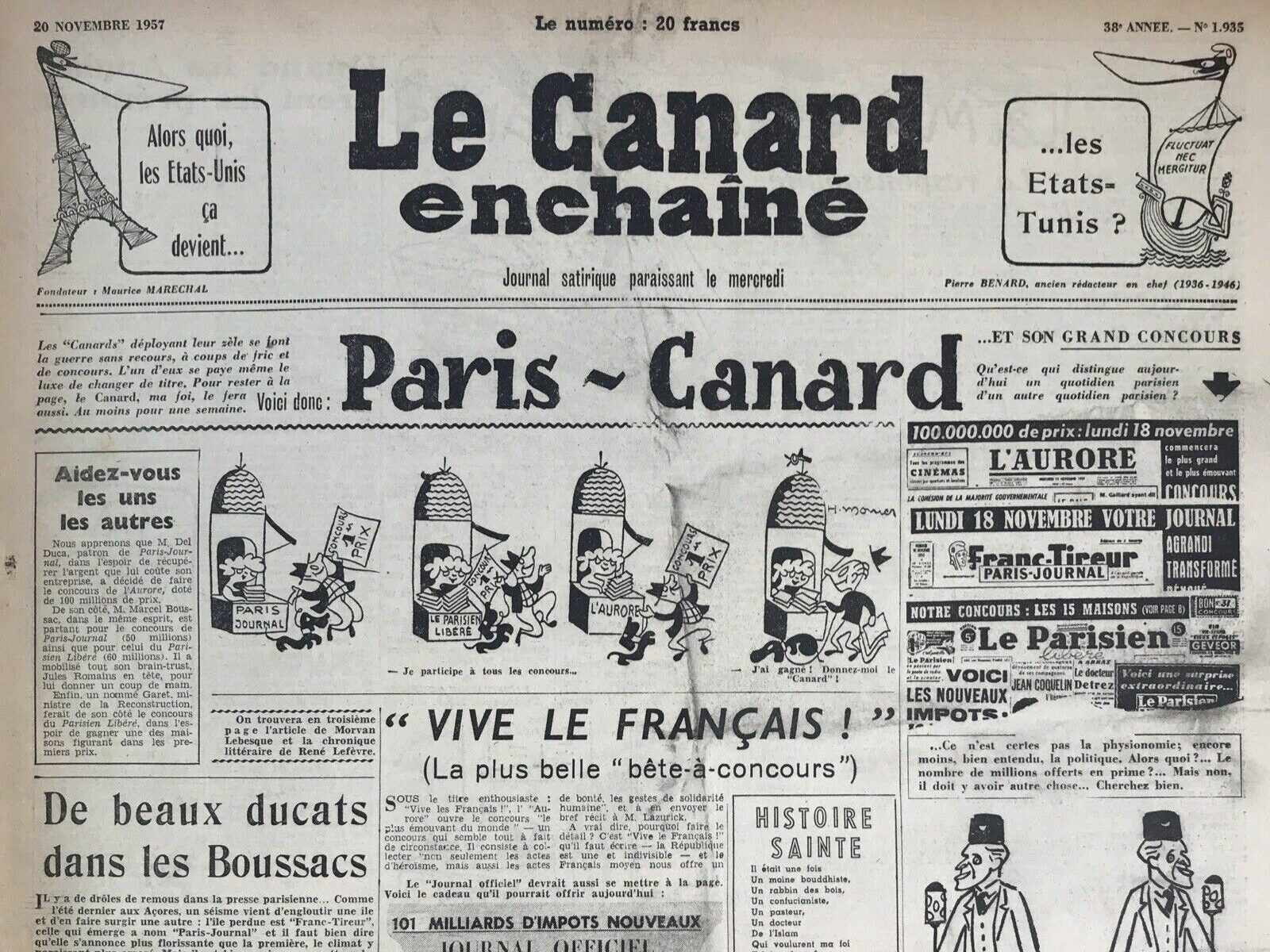 Couac ! | Acheter un Canard | Vente d'Anciens Journaux du Canard Enchaîné. Des Journaux Satiriques de Collection, Historiques & Authentiques de 1916 à 2004 ! | 1935 e1723449073161