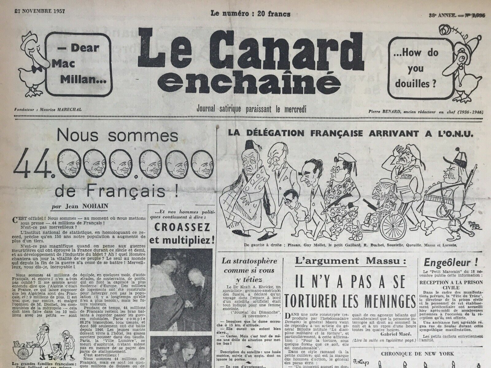 Couac ! | Acheter un Canard | Vente d'Anciens Journaux du Canard Enchaîné. Des Journaux Satiriques de Collection, Historiques & Authentiques de 1916 à 2004 ! | 1936 e1723449140656