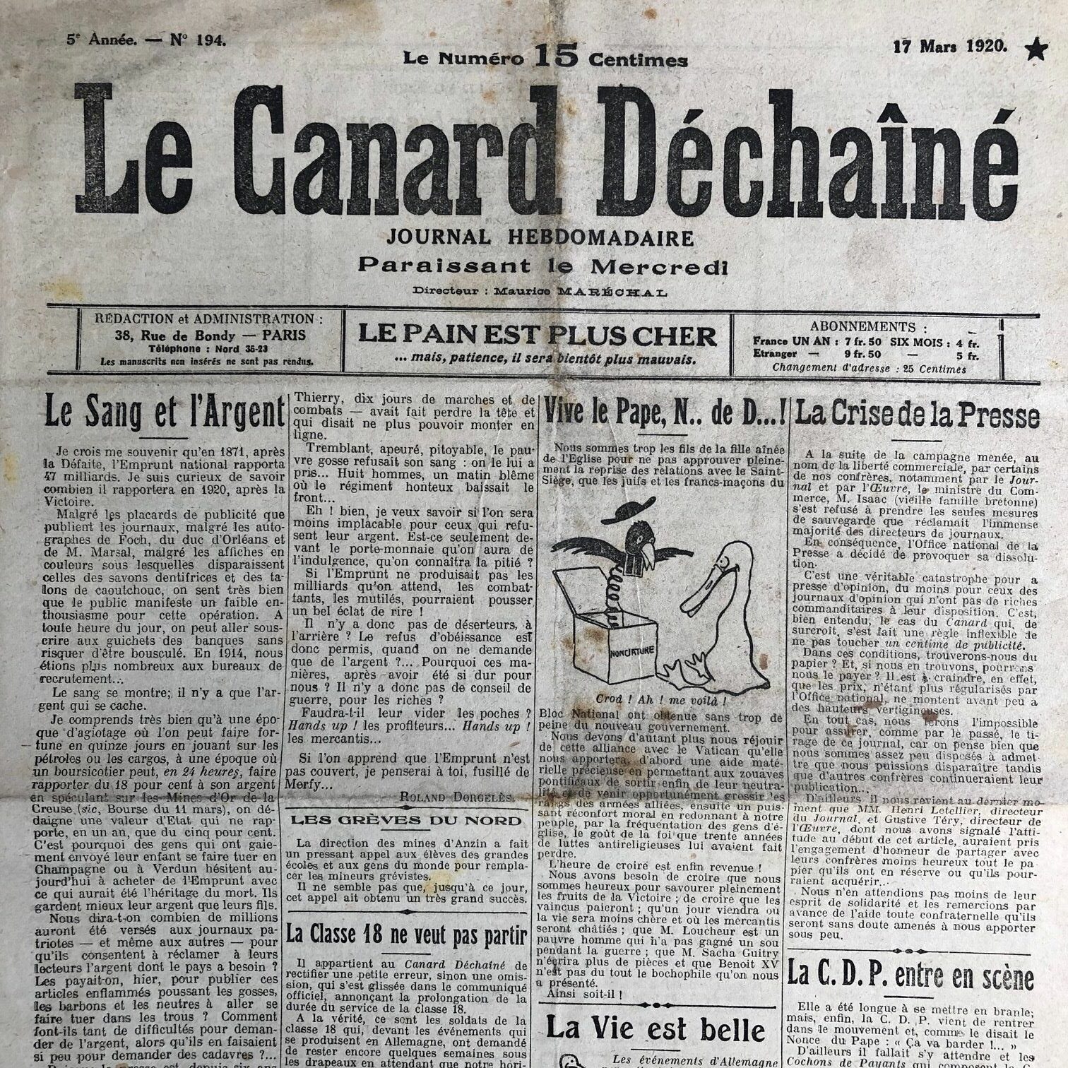 Couac ! | Acheter un Canard | Vente d'Anciens Journaux du Canard Enchaîné. Des Journaux Satiriques de Collection, Historiques & Authentiques de 1916 à 2004 ! | 194 rotated