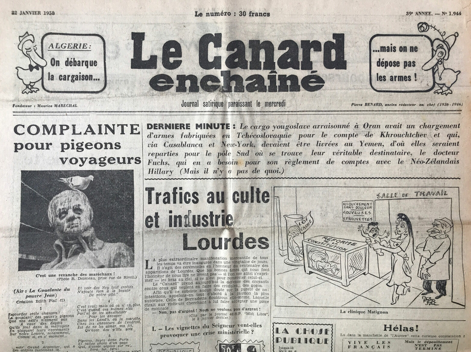 Couac ! | Acheter un Canard | Vente d'Anciens Journaux du Canard Enchaîné. Des Journaux Satiriques de Collection, Historiques & Authentiques de 1916 à 2004 ! | 1944 e1710603929396