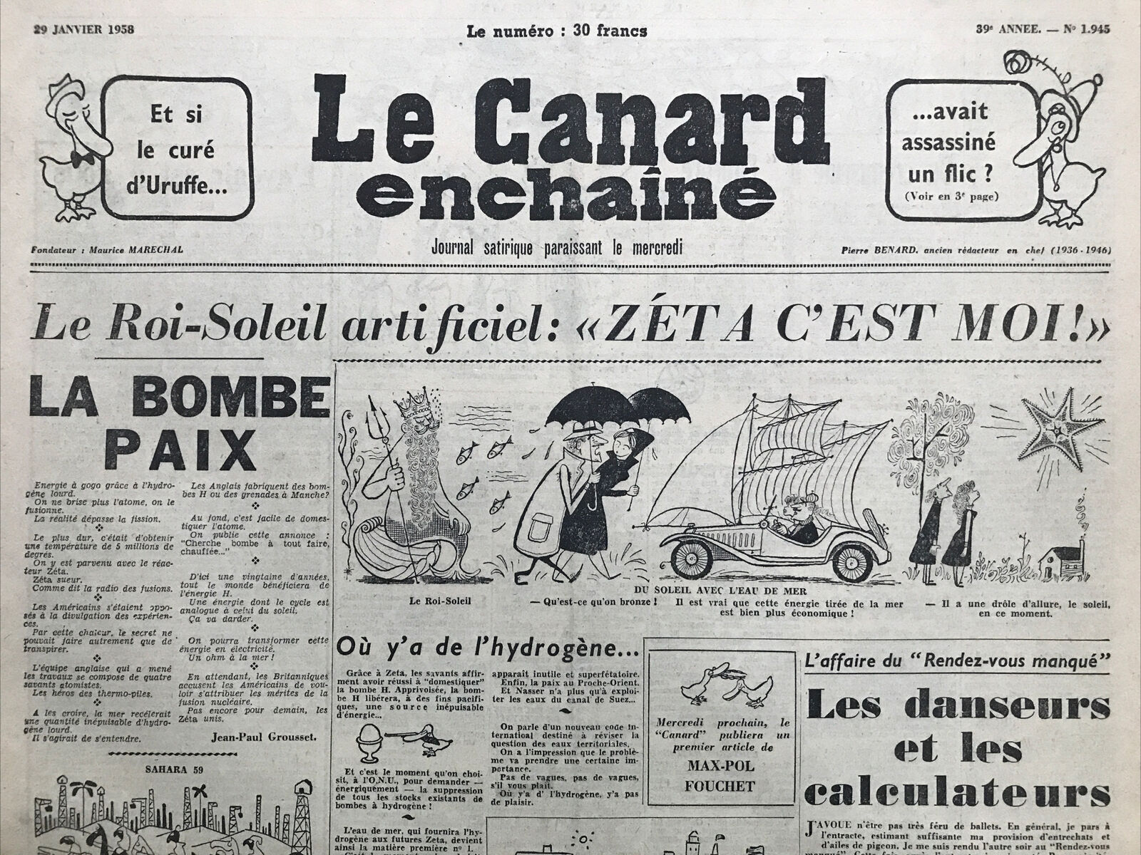 Couac ! | Acheter un Canard | Vente d'Anciens Journaux du Canard Enchaîné. Des Journaux Satiriques de Collection, Historiques & Authentiques de 1916 à 2004 ! | 1945