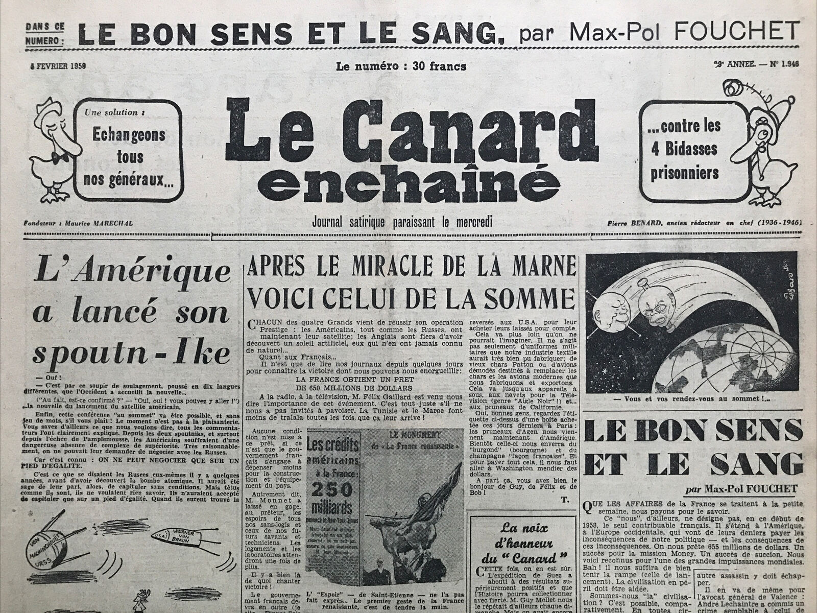 Couac ! | Acheter un Canard | Vente d'Anciens Journaux du Canard Enchaîné. Des Journaux Satiriques de Collection, Historiques & Authentiques de 1916 à 2004 ! | 1946