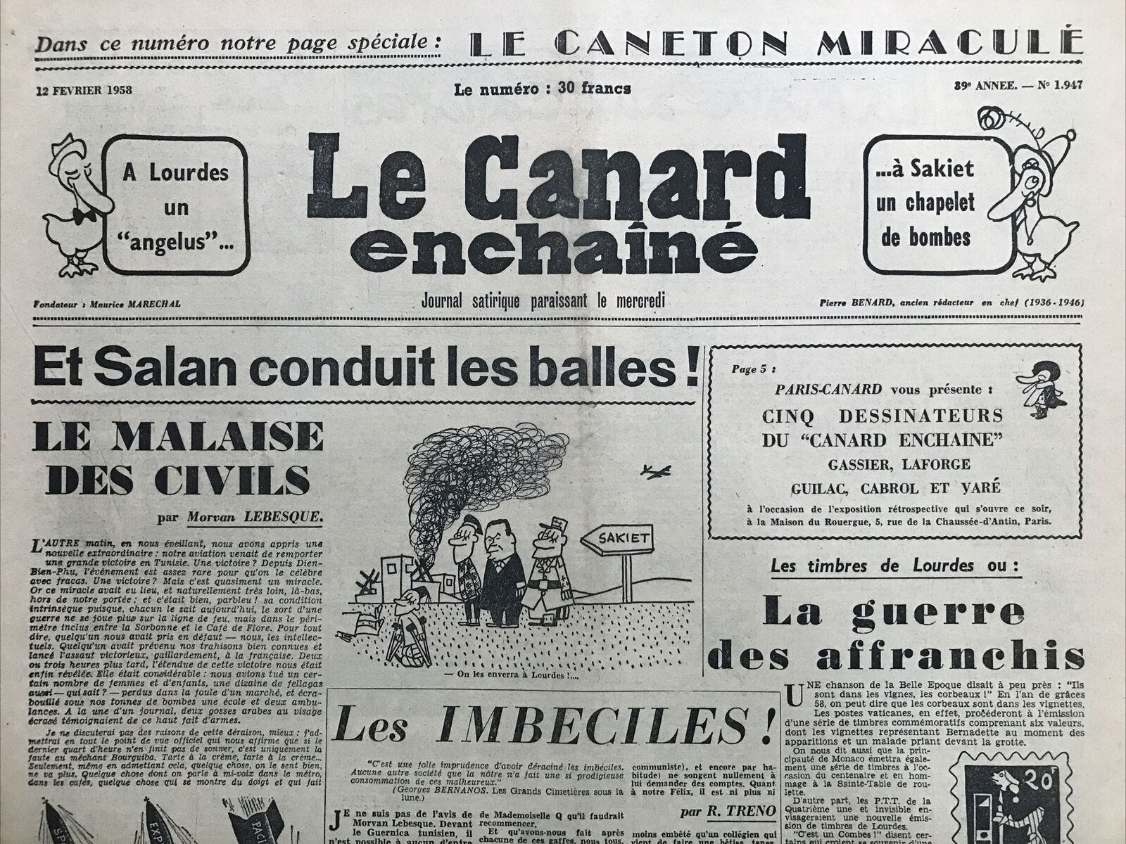 Couac ! | Acheter un Canard | Vente d'Anciens Journaux du Canard Enchaîné. Des Journaux Satiriques de Collection, Historiques & Authentiques de 1916 à 2004 ! | 1947