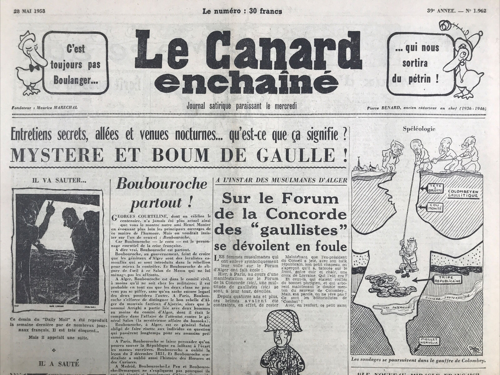 Couac ! | Acheter un Canard | Vente d'Anciens Journaux du Canard Enchaîné. Des Journaux Satiriques de Collection, Historiques & Authentiques de 1916 à 2004 ! | 1962