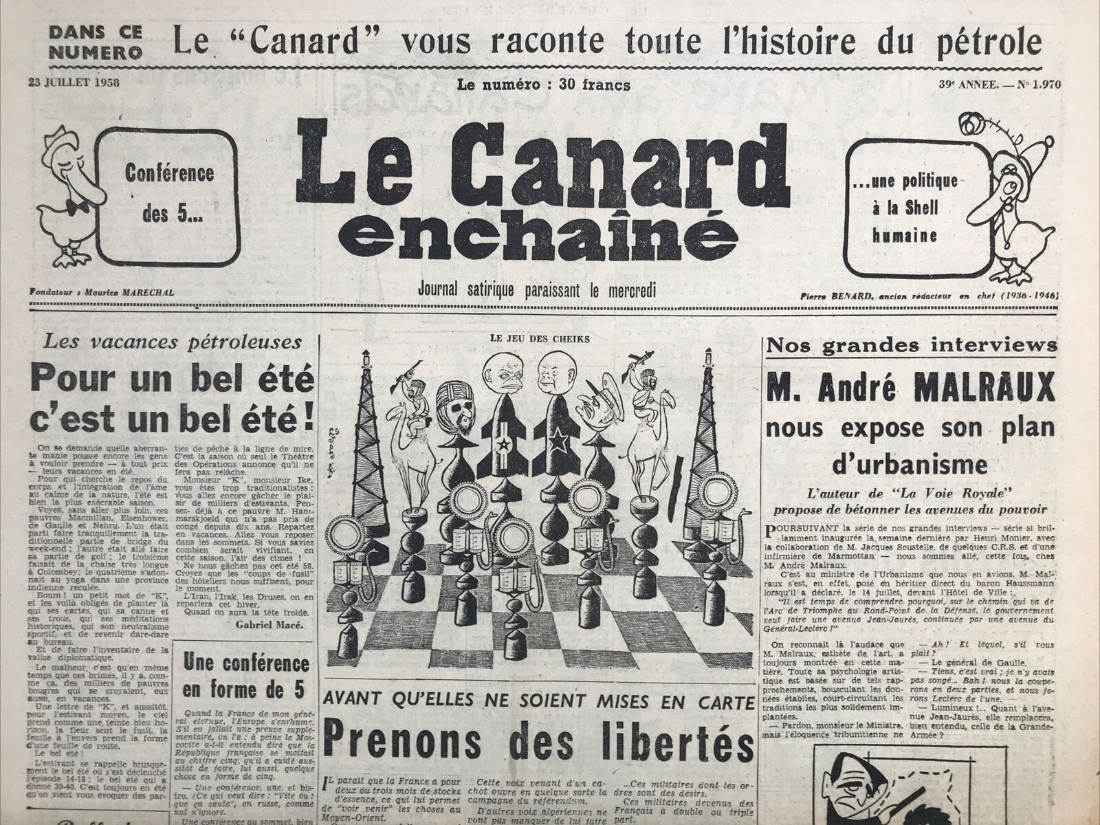 Couac ! | Acheter un Canard | Vente d'Anciens Journaux du Canard Enchaîné. Des Journaux Satiriques de Collection, Historiques & Authentiques de 1916 à 2004 ! | 1970