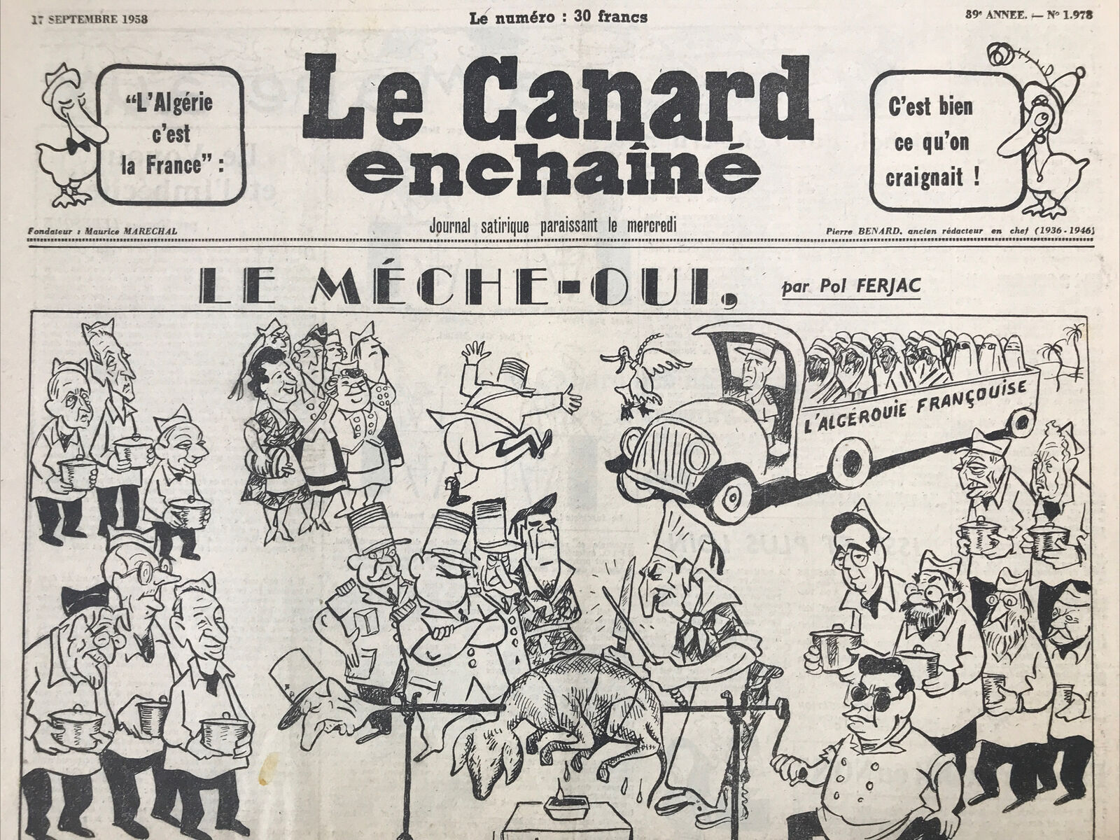 Couac ! | Acheter un Canard | Vente d'Anciens Journaux du Canard Enchaîné. Des Journaux Satiriques de Collection, Historiques & Authentiques de 1916 à 2004 ! | 1978