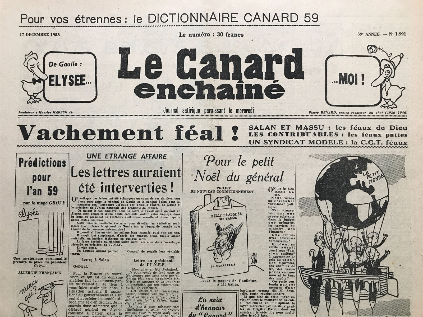 Couac ! | Acheter un Canard | Vente d'Anciens Journaux du Canard Enchaîné. Des Journaux Satiriques de Collection, Historiques & Authentiques de 1916 à 2004 ! | 1991