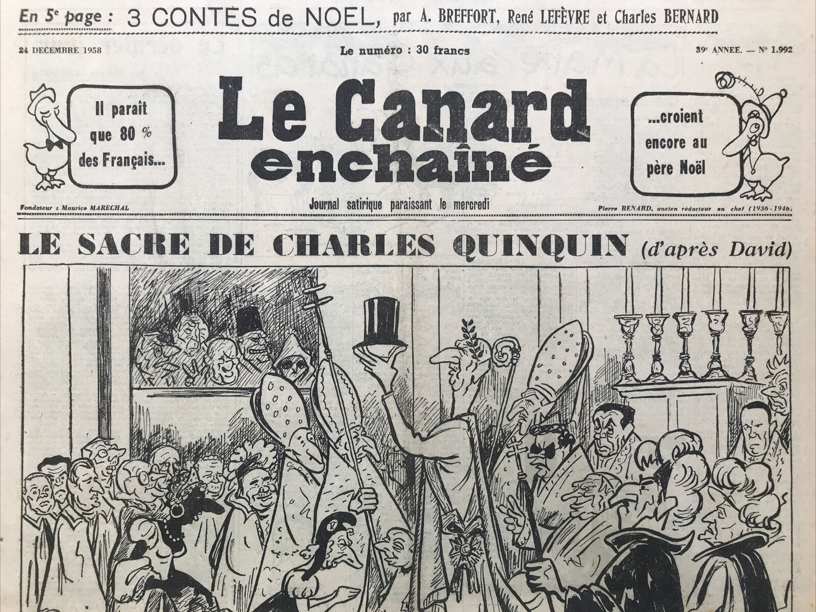 Couac ! | Acheter un Canard | Vente d'Anciens Journaux du Canard Enchaîné. Des Journaux Satiriques de Collection, Historiques & Authentiques de 1916 à 2004 ! | 1992