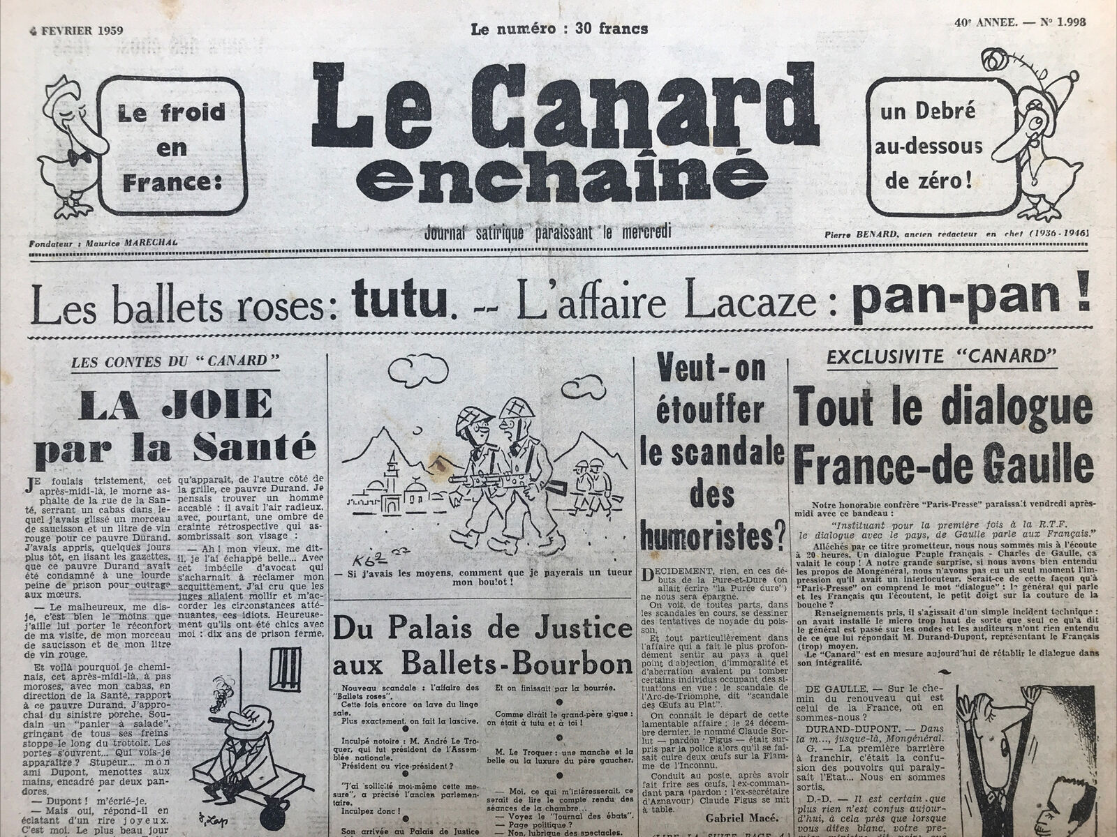 Couac ! | Acheter un Canard | Vente d'Anciens Journaux du Canard Enchaîné. Des Journaux Satiriques de Collection, Historiques & Authentiques de 1916 à 2004 ! | 1998