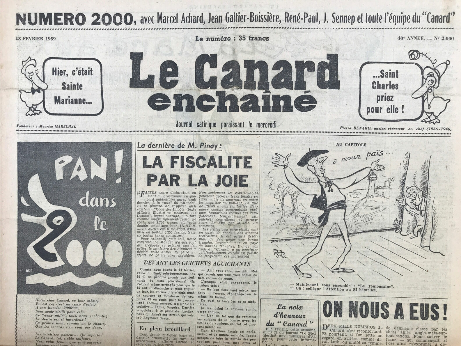 Couac ! | Acheter un Canard | Vente d'Anciens Journaux du Canard Enchaîné. Des Journaux Satiriques de Collection, Historiques & Authentiques de 1916 à 2004 ! | 2000 e1710754666685