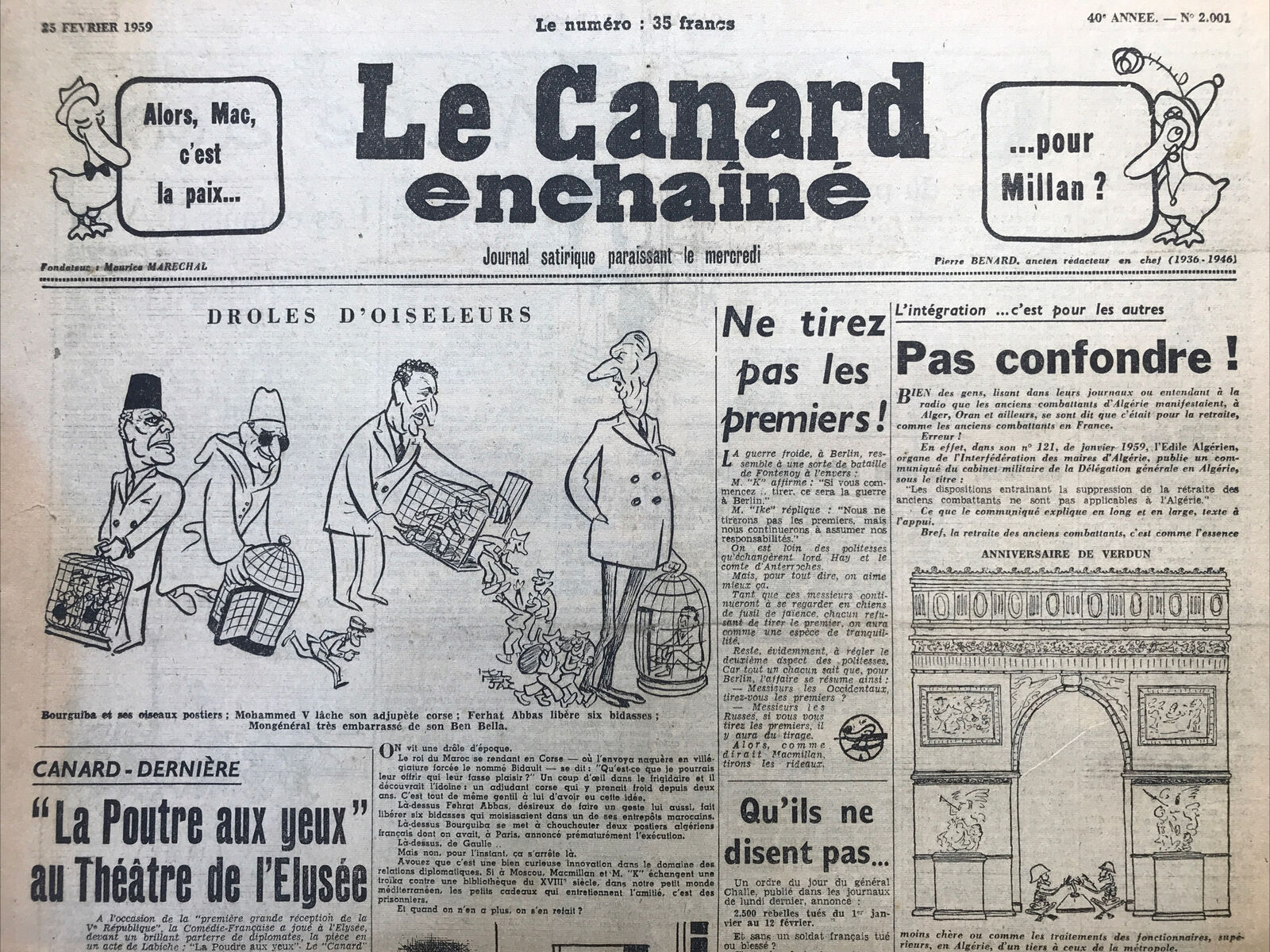 Couac ! | Acheter un Canard | Vente d'Anciens Journaux du Canard Enchaîné. Des Journaux Satiriques de Collection, Historiques & Authentiques de 1916 à 2004 ! | 2001