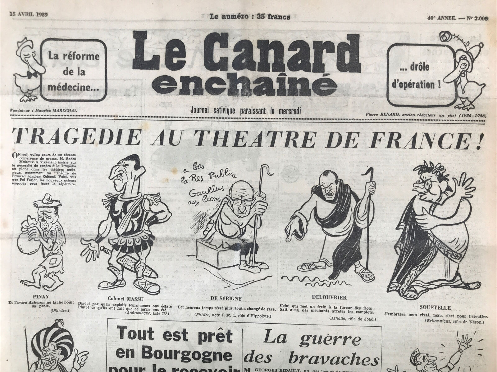 Couac ! | Acheter un Canard | Vente d'Anciens Journaux du Canard Enchaîné. Des Journaux Satiriques de Collection, Historiques & Authentiques de 1916 à 2004 ! | 2008