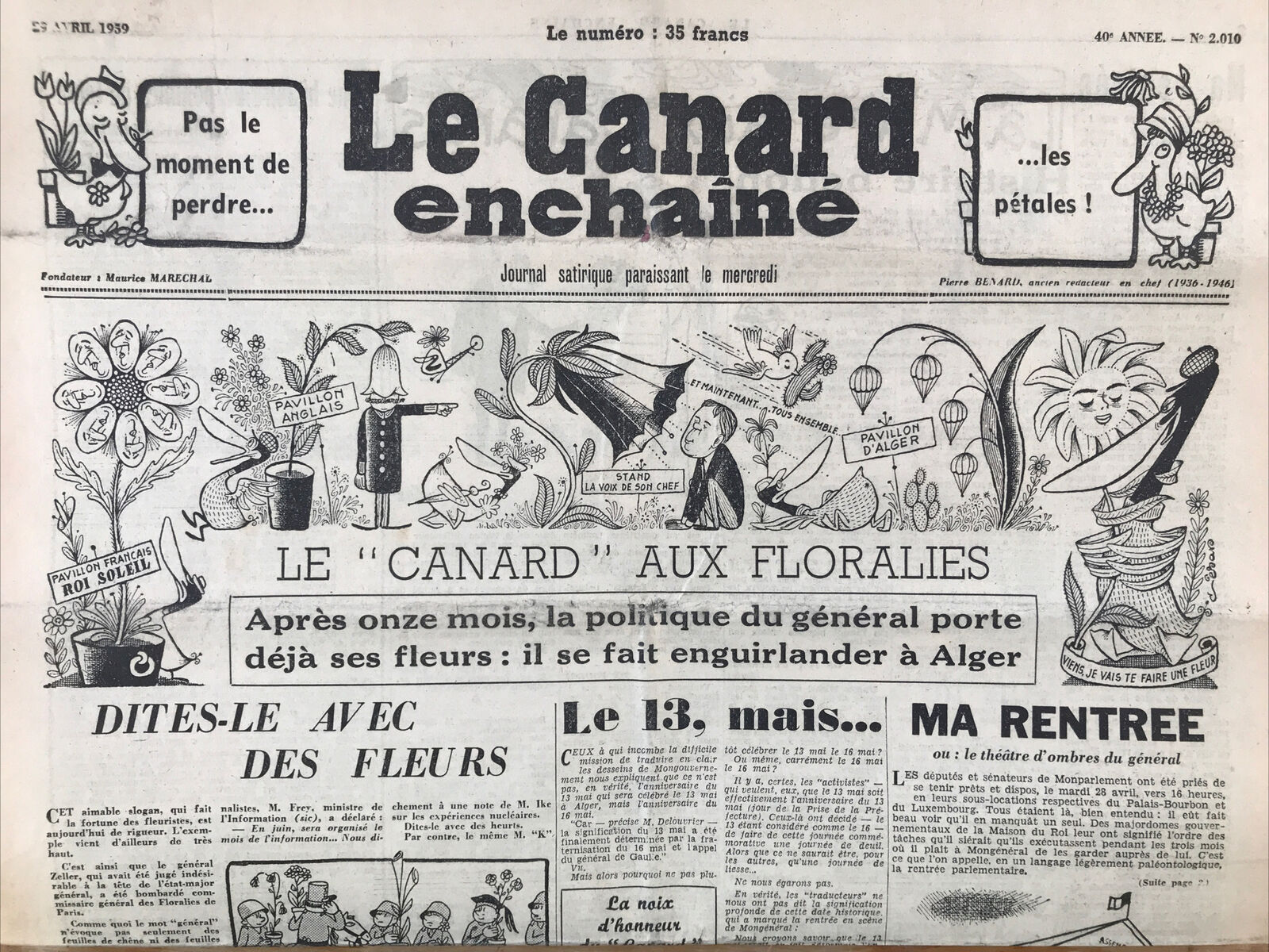 Couac ! | Acheter un Canard | Vente d'Anciens Journaux du Canard Enchaîné. Des Journaux Satiriques de Collection, Historiques & Authentiques de 1916 à 2004 ! | 2010