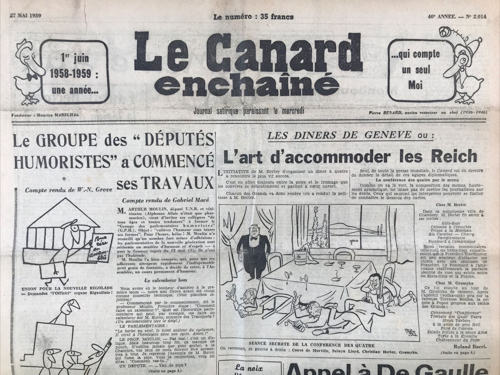 Couac ! | Acheter un Canard | Vente d'Anciens Journaux du Canard Enchaîné. Des Journaux Satiriques de Collection, Historiques & Authentiques de 1916 à 2004 ! | 2014