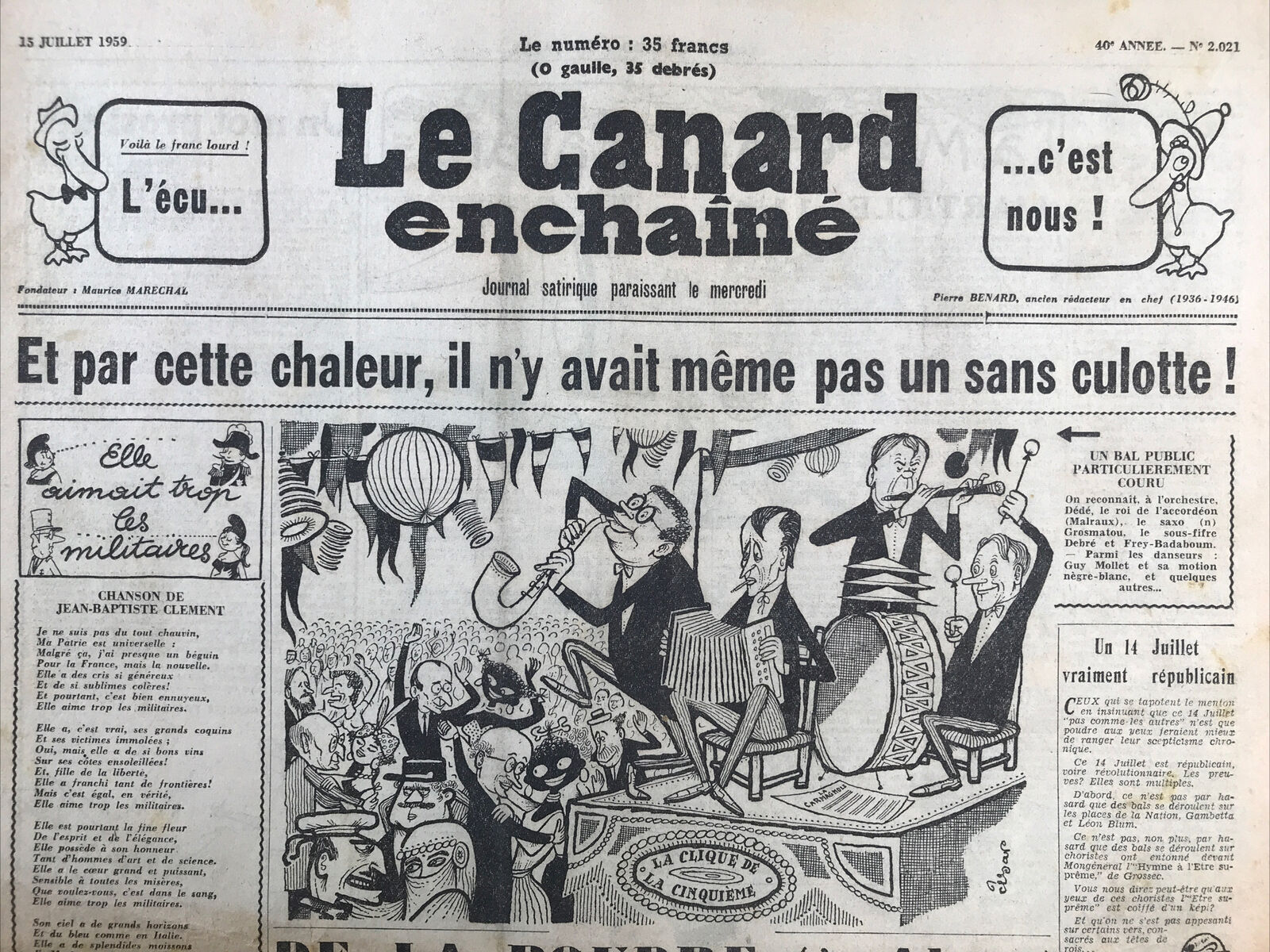 Couac ! | Acheter un Canard | Vente d'Anciens Journaux du Canard Enchaîné. Des Journaux Satiriques de Collection, Historiques & Authentiques de 1916 à 2004 ! | 2021