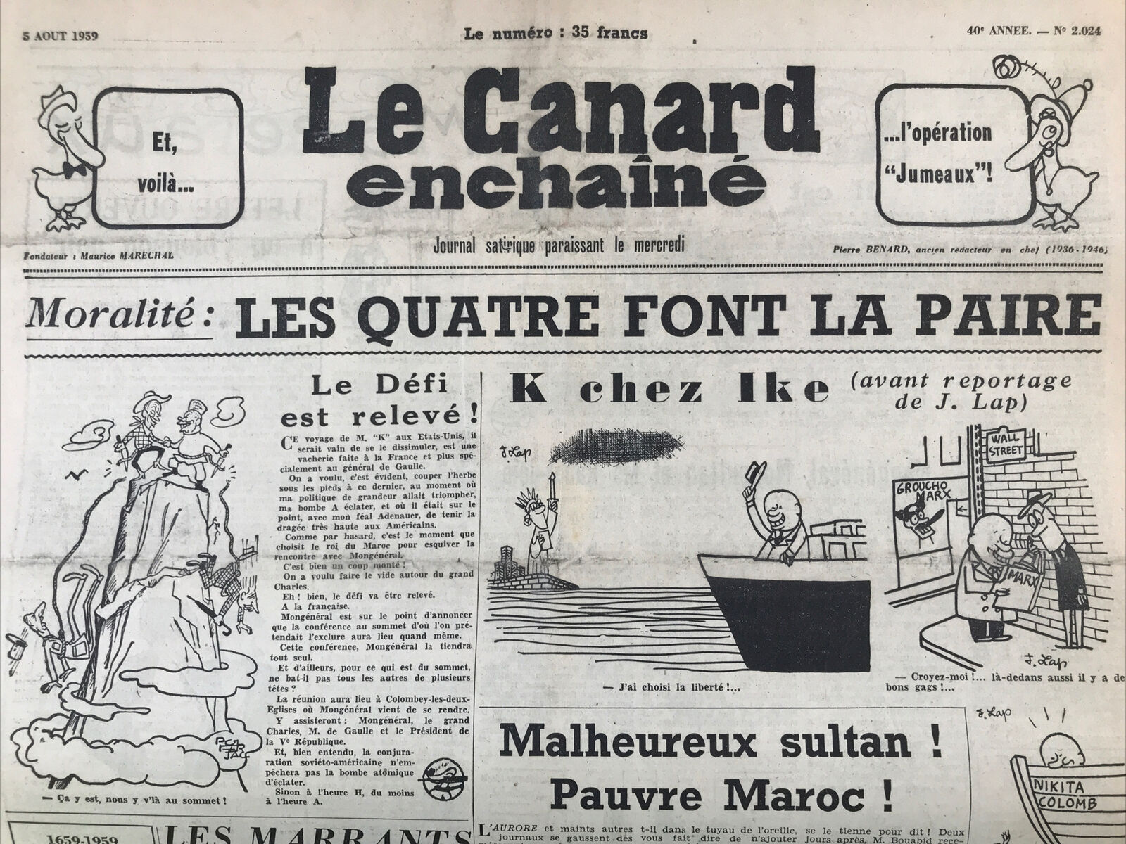 Couac ! | Acheter un Canard | Vente d'Anciens Journaux du Canard Enchaîné. Des Journaux Satiriques de Collection, Historiques & Authentiques de 1916 à 2004 ! | 2024