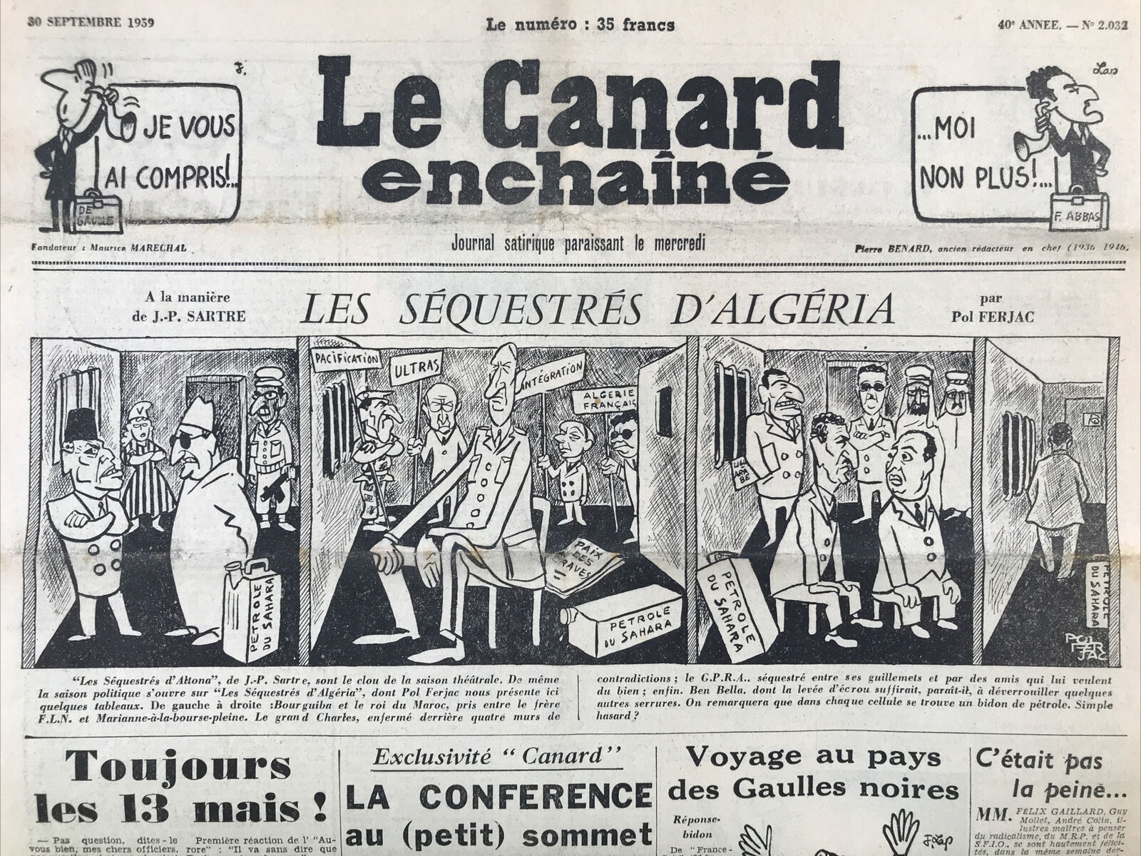 Couac ! | Acheter un Canard | Vente d'Anciens Journaux du Canard Enchaîné. Des Journaux Satiriques de Collection, Historiques & Authentiques de 1916 à 2004 ! | 2032