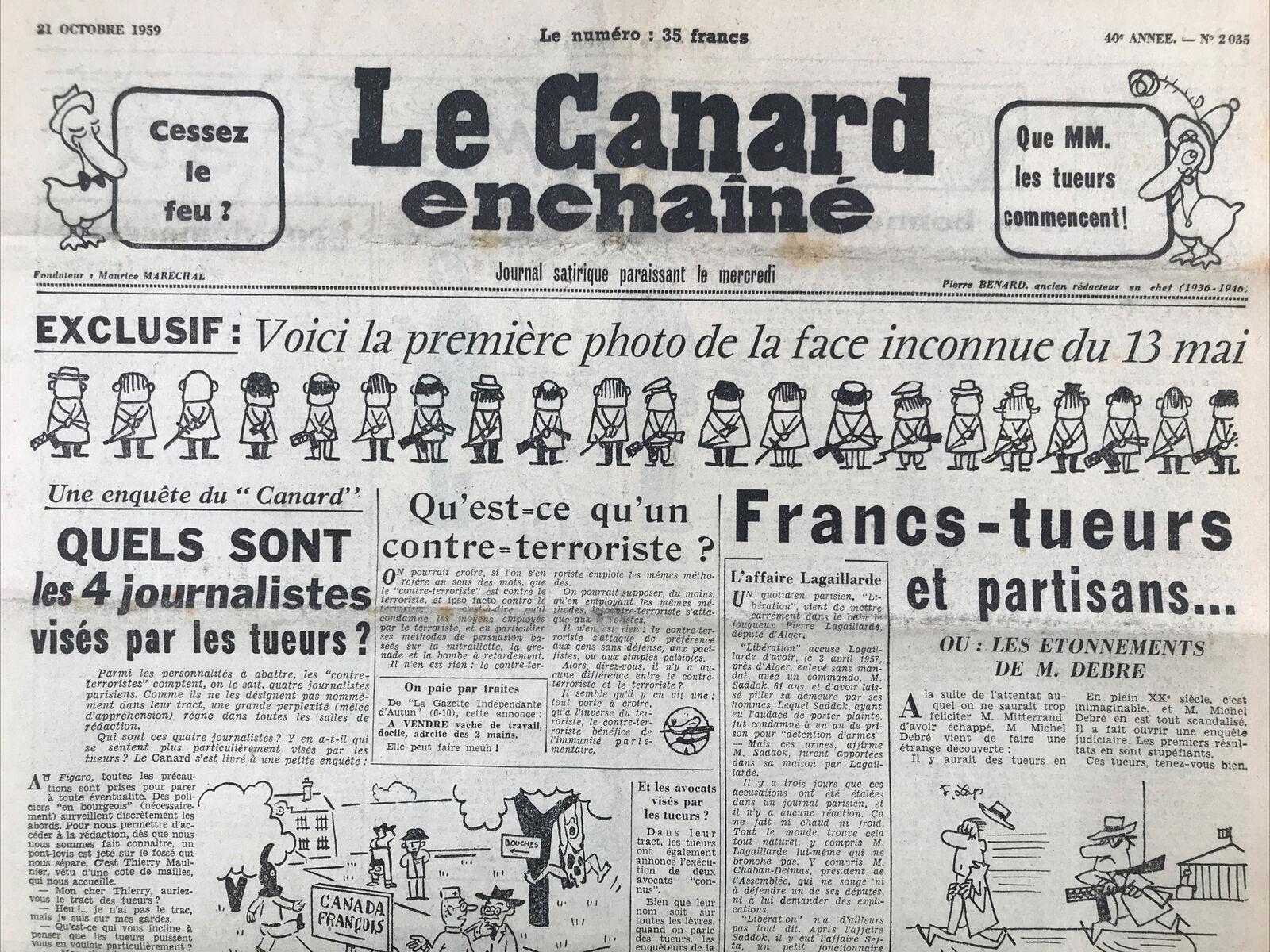 Couac ! | Acheter un Canard | Vente d'Anciens Journaux du Canard Enchaîné. Des Journaux Satiriques de Collection, Historiques & Authentiques de 1916 à 2004 ! | 2035