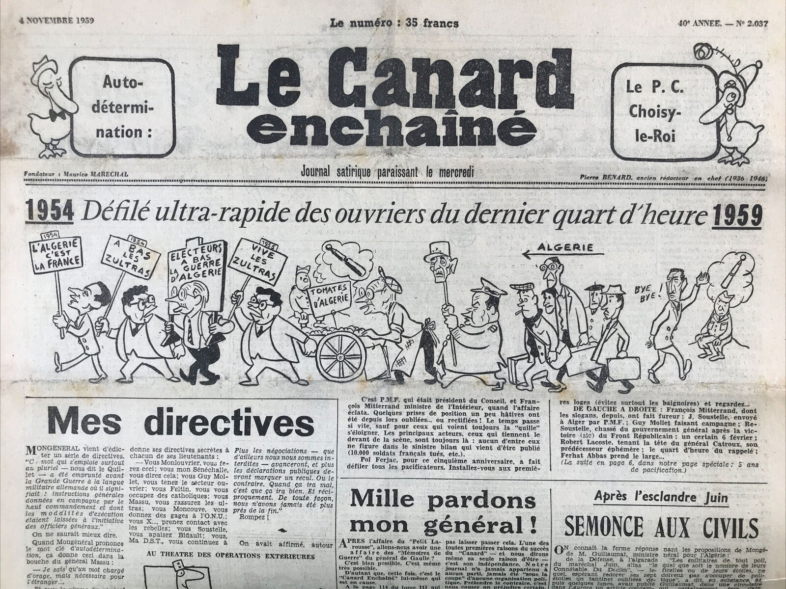 Couac ! | Acheter un Canard | Vente d'Anciens Journaux du Canard Enchaîné. Des Journaux Satiriques de Collection, Historiques & Authentiques de 1916 à 2004 ! | 2037