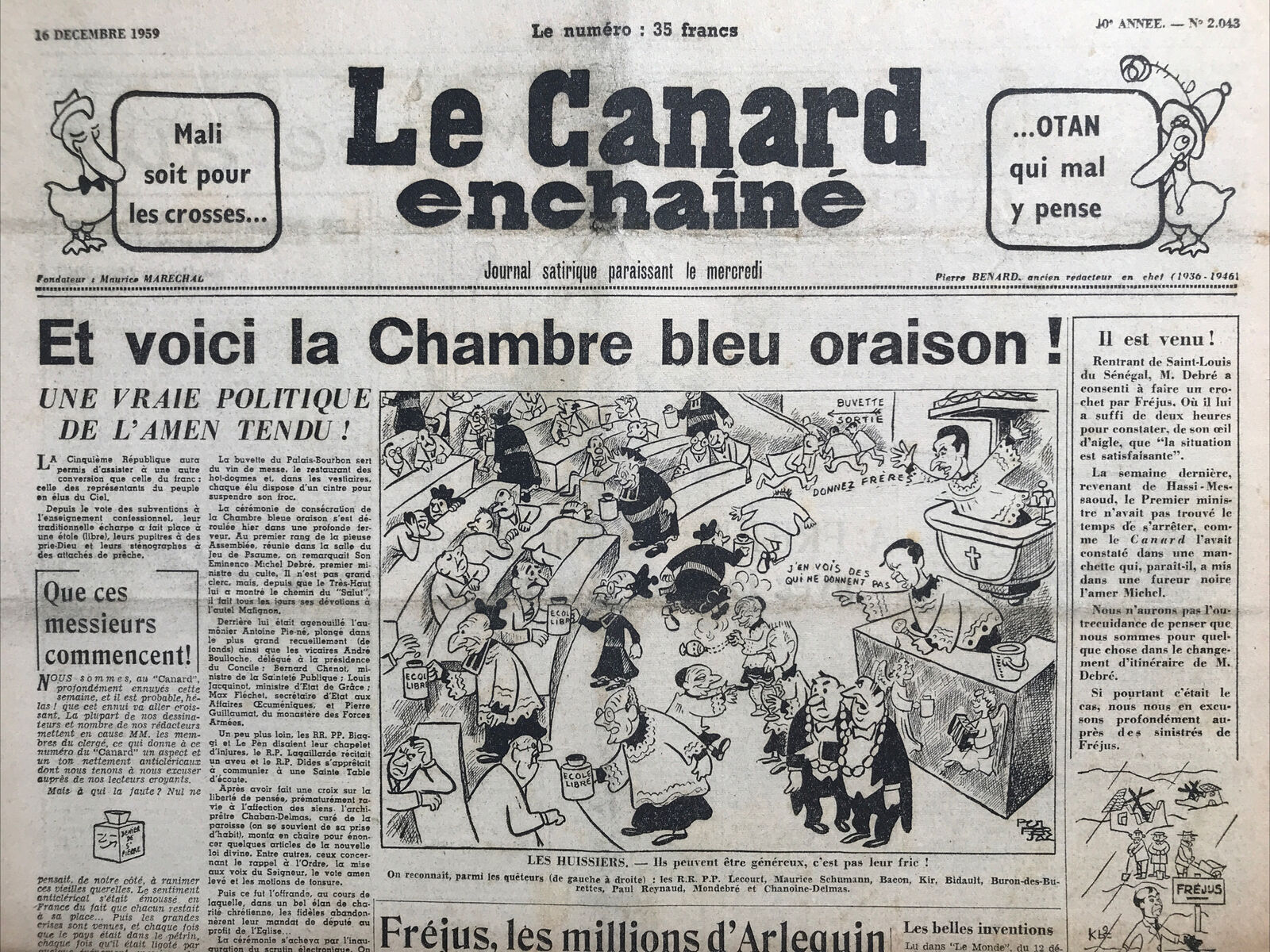 Couac ! | Acheter un Canard | Vente d'Anciens Journaux du Canard Enchaîné. Des Journaux Satiriques de Collection, Historiques & Authentiques de 1916 à 2004 ! | 2043