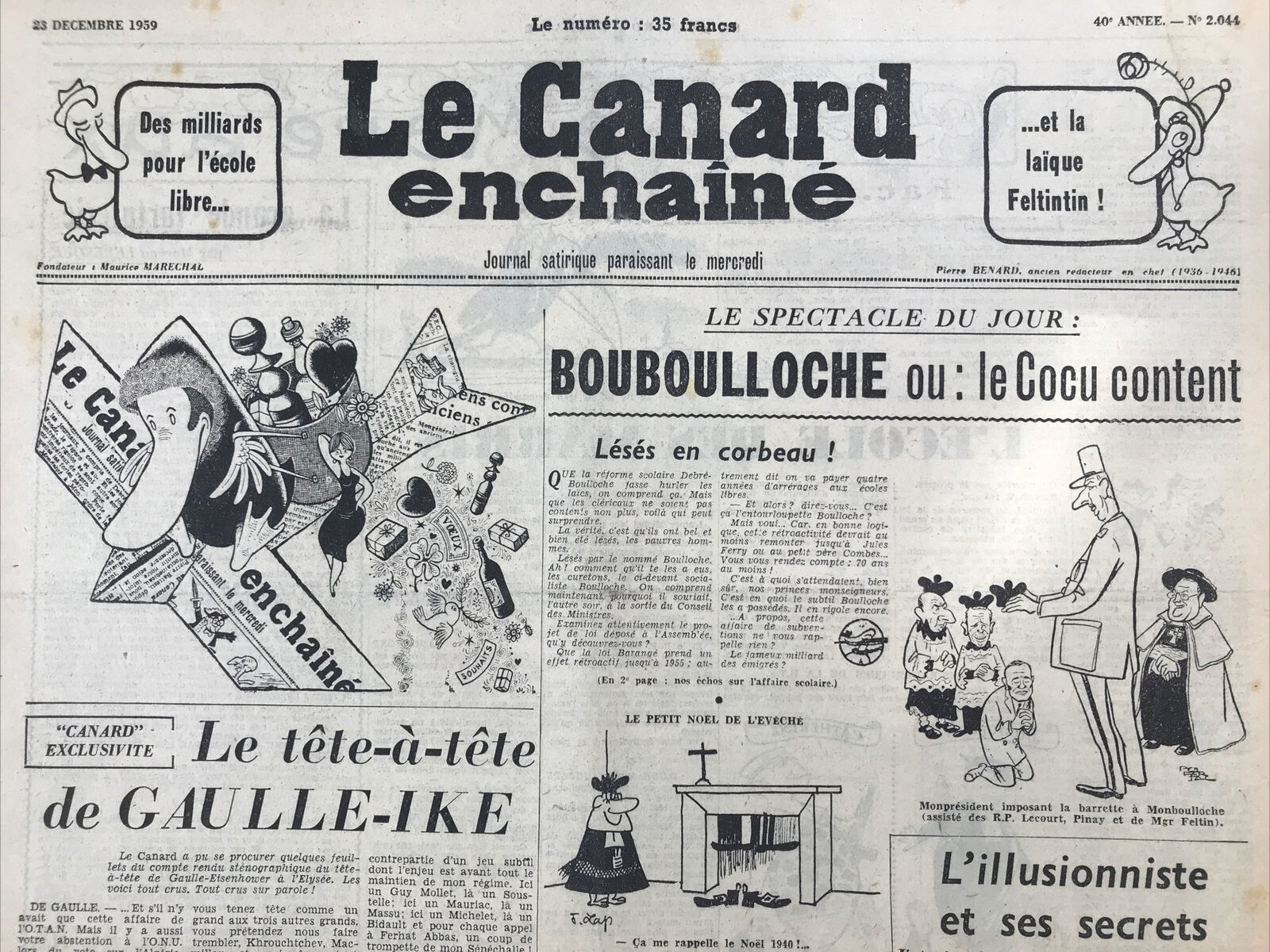 Couac ! | Acheter un Canard | Vente d'Anciens Journaux du Canard Enchaîné. Des Journaux Satiriques de Collection, Historiques & Authentiques de 1916 à 2004 ! | 2044