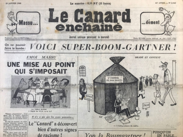 Couac ! | N° 2048 du Canard Enchaîné - 20 Janvier 1960 | Nos Exemplaires du Canard Enchaîné sont archivés dans de bonnes conditions de conservation (obscurité, hygrométrie maitrisée et faible température), ce qui s'avère indispensable pour des journaux anciens. | 2048