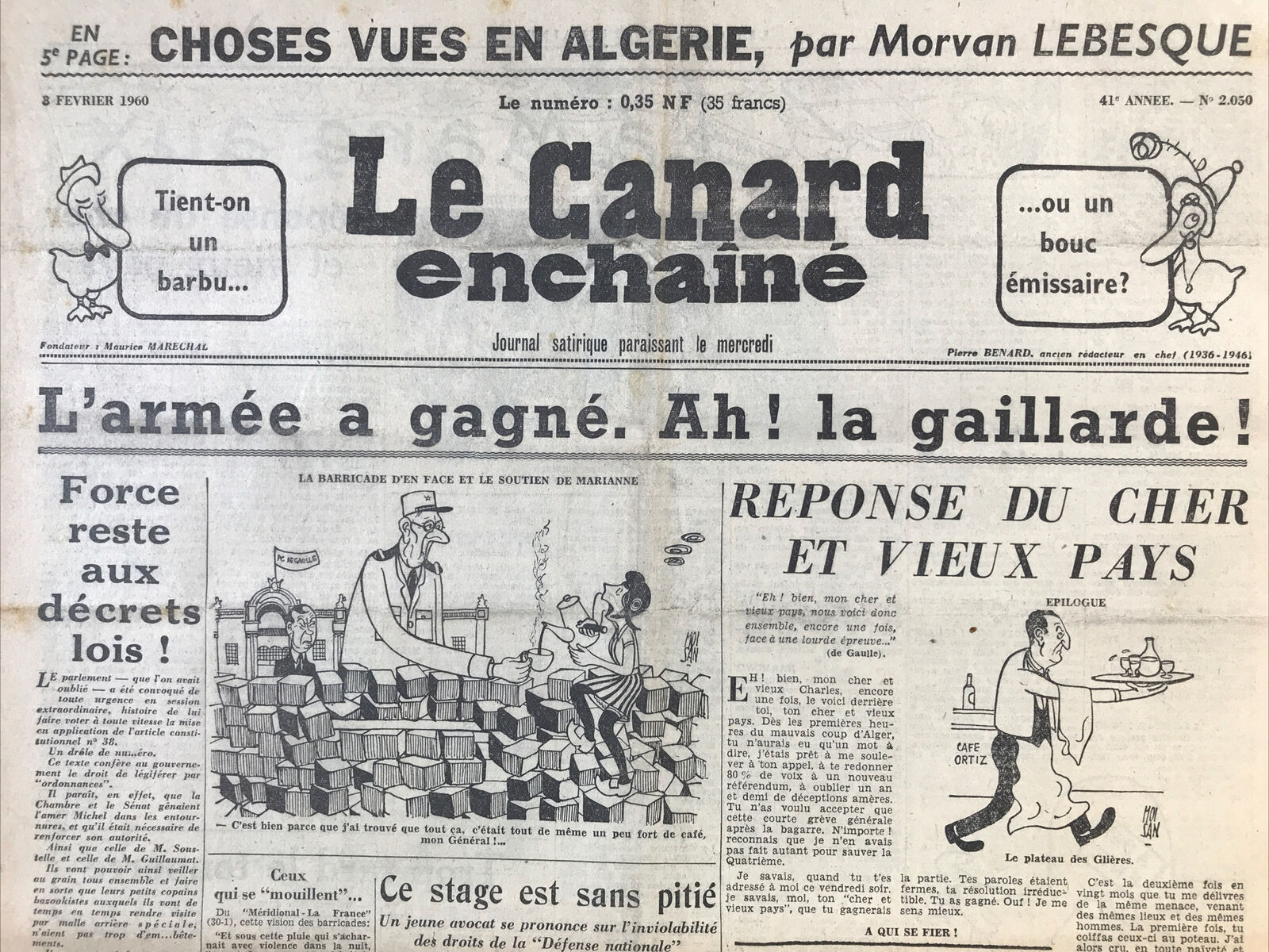 Couac ! | Acheter un Canard | Vente d'Anciens Journaux du Canard Enchaîné. Des Journaux Satiriques de Collection, Historiques & Authentiques de 1916 à 2004 ! | 2050