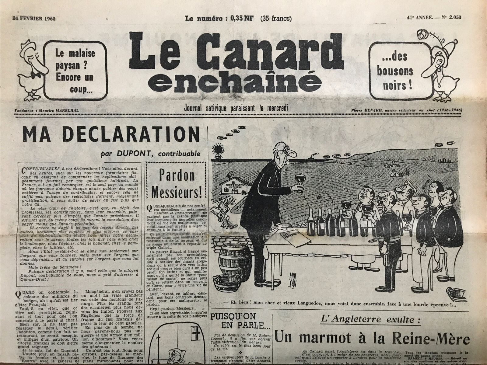 Couac ! | Acheter un Canard | Vente d'Anciens Journaux du Canard Enchaîné. Des Journaux Satiriques de Collection, Historiques & Authentiques de 1916 à 2004 ! | 2053