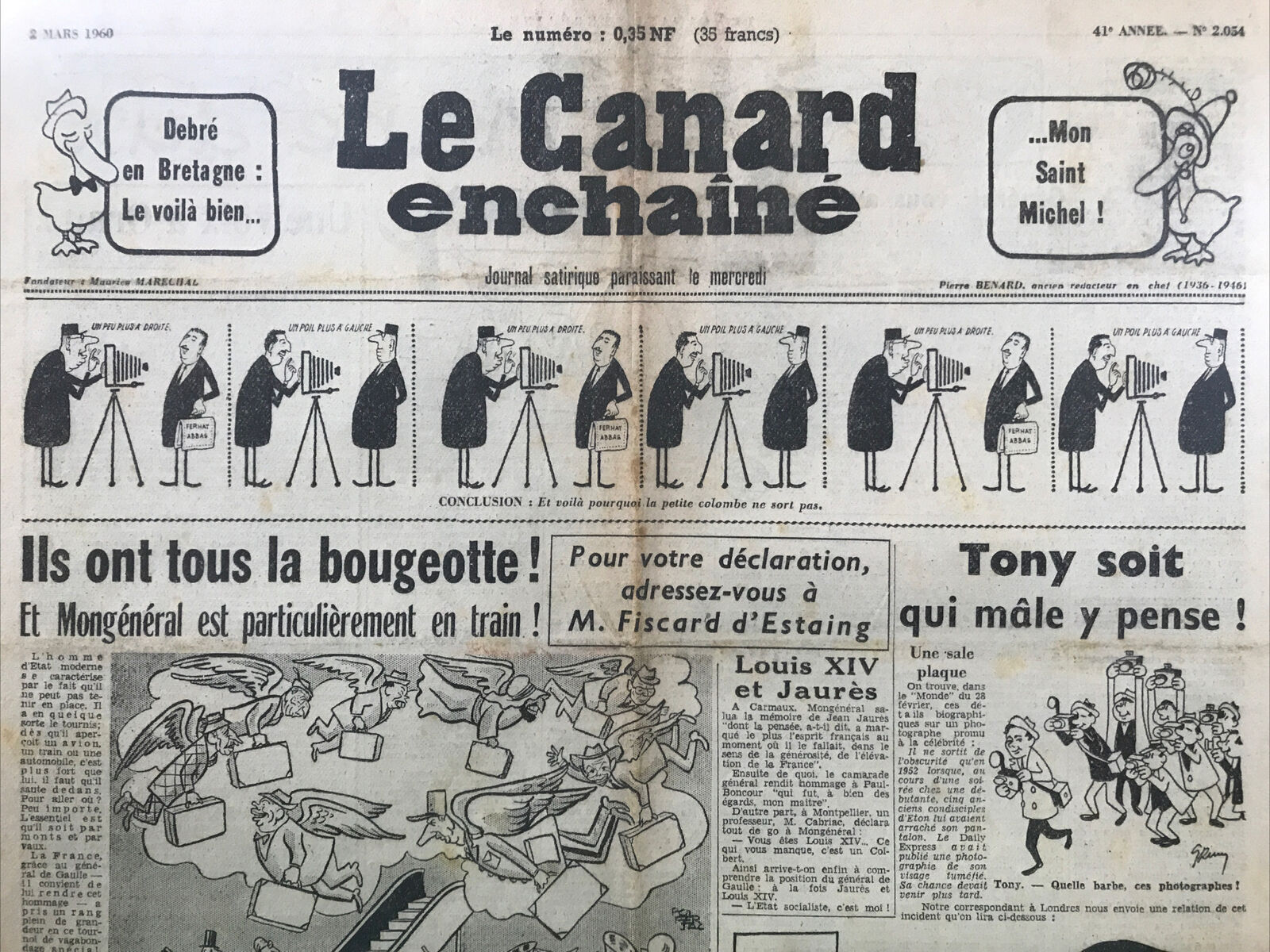 Couac ! | Acheter un Canard | Vente d'Anciens Journaux du Canard Enchaîné. Des Journaux Satiriques de Collection, Historiques & Authentiques de 1916 à 2004 ! | 2054