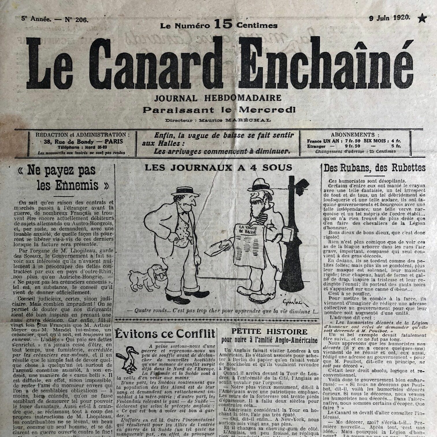 Couac ! | Acheter un Canard | Vente d'Anciens Journaux du Canard Enchaîné. Des Journaux Satiriques de Collection, Historiques & Authentiques de 1916 à 2004 ! | 206 rotated