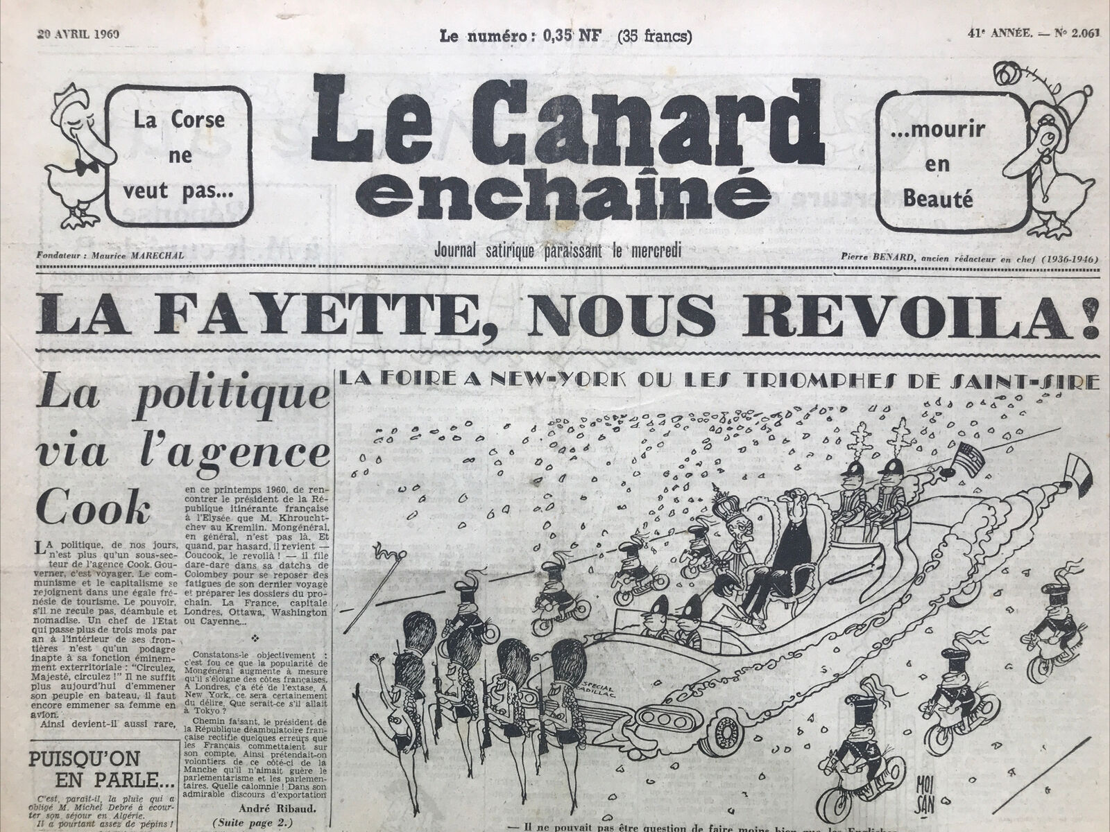 Couac ! | Acheter un Canard | Vente d'Anciens Journaux du Canard Enchaîné. Des Journaux Satiriques de Collection, Historiques & Authentiques de 1916 à 2004 ! | 2061