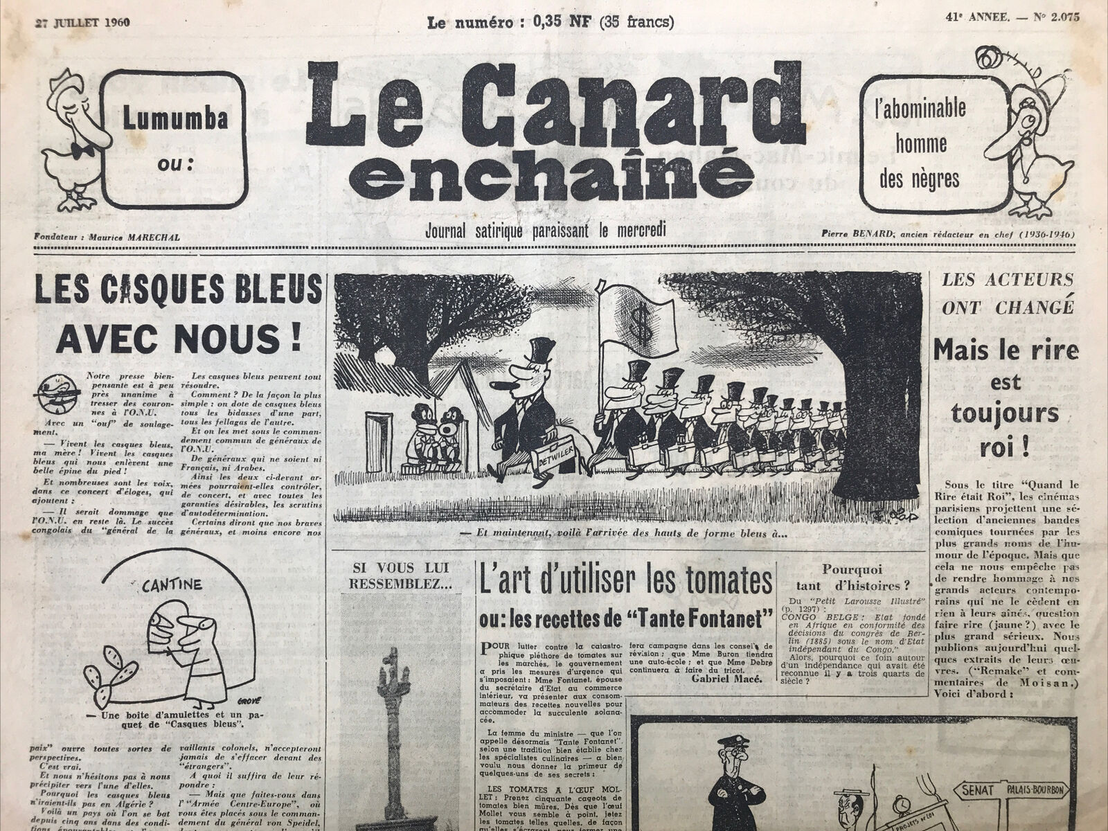 Couac ! | Acheter un Canard | Vente d'Anciens Journaux du Canard Enchaîné. Des Journaux Satiriques de Collection, Historiques & Authentiques de 1916 à 2004 ! | 2075