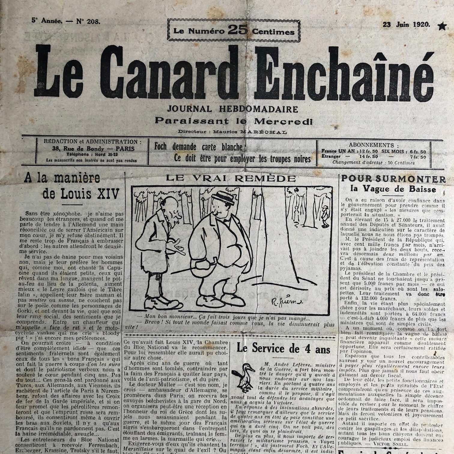 Couac ! | Acheter un Canard | Vente d'Anciens Journaux du Canard Enchaîné. Des Journaux Satiriques de Collection, Historiques & Authentiques de 1916 à 2004 ! | 208 rotated