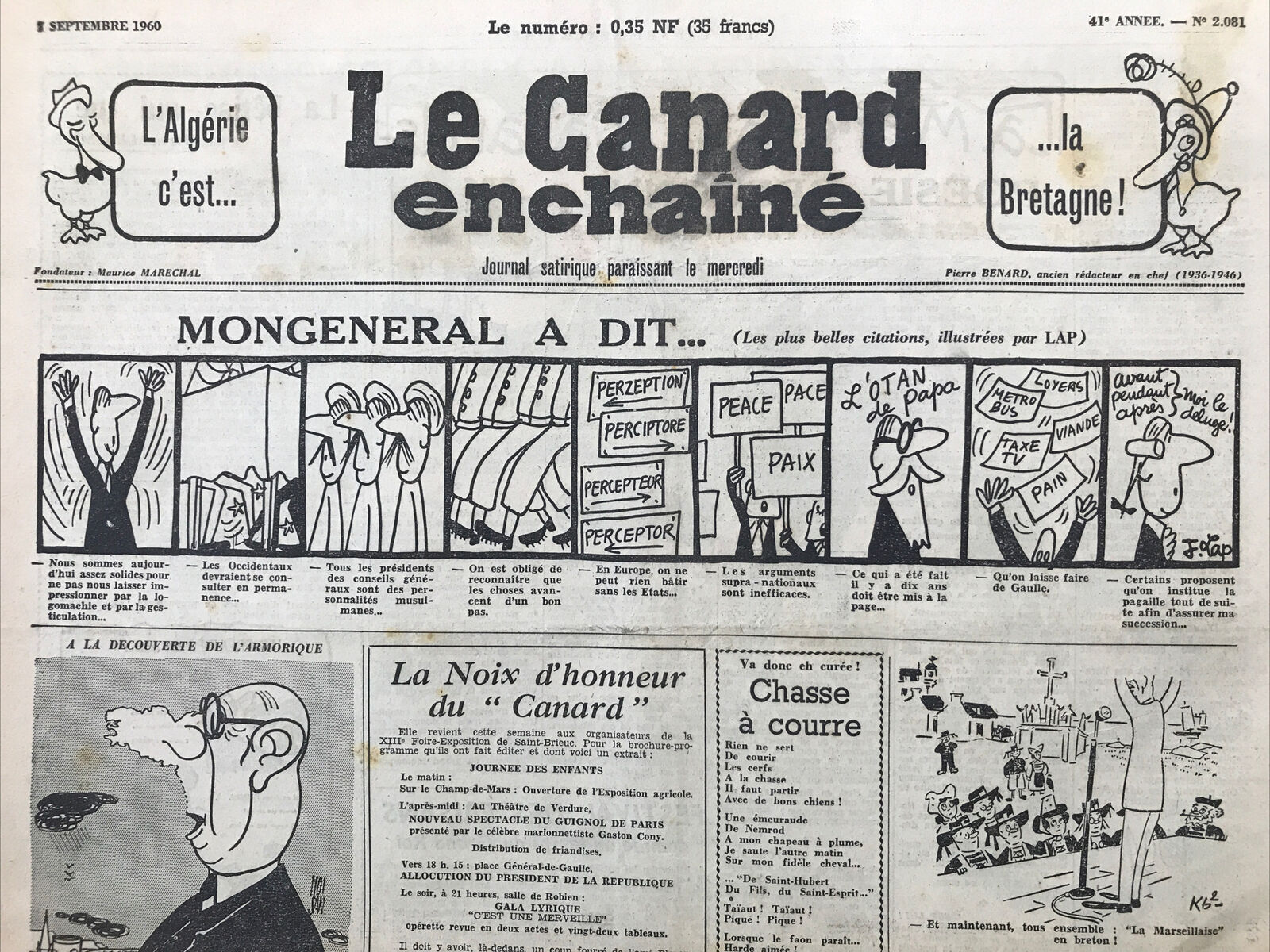 Couac ! | Acheter un Canard | Vente d'Anciens Journaux du Canard Enchaîné. Des Journaux Satiriques de Collection, Historiques & Authentiques de 1916 à 2004 ! | 2081