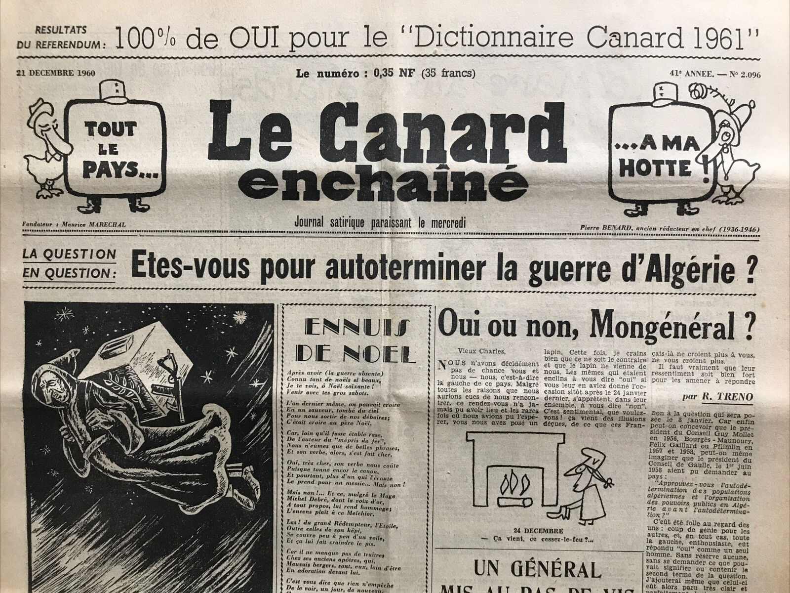 Couac ! | Acheter un Canard | Vente d'Anciens Journaux du Canard Enchaîné. Des Journaux Satiriques de Collection, Historiques & Authentiques de 1916 à 2004 ! | 2096