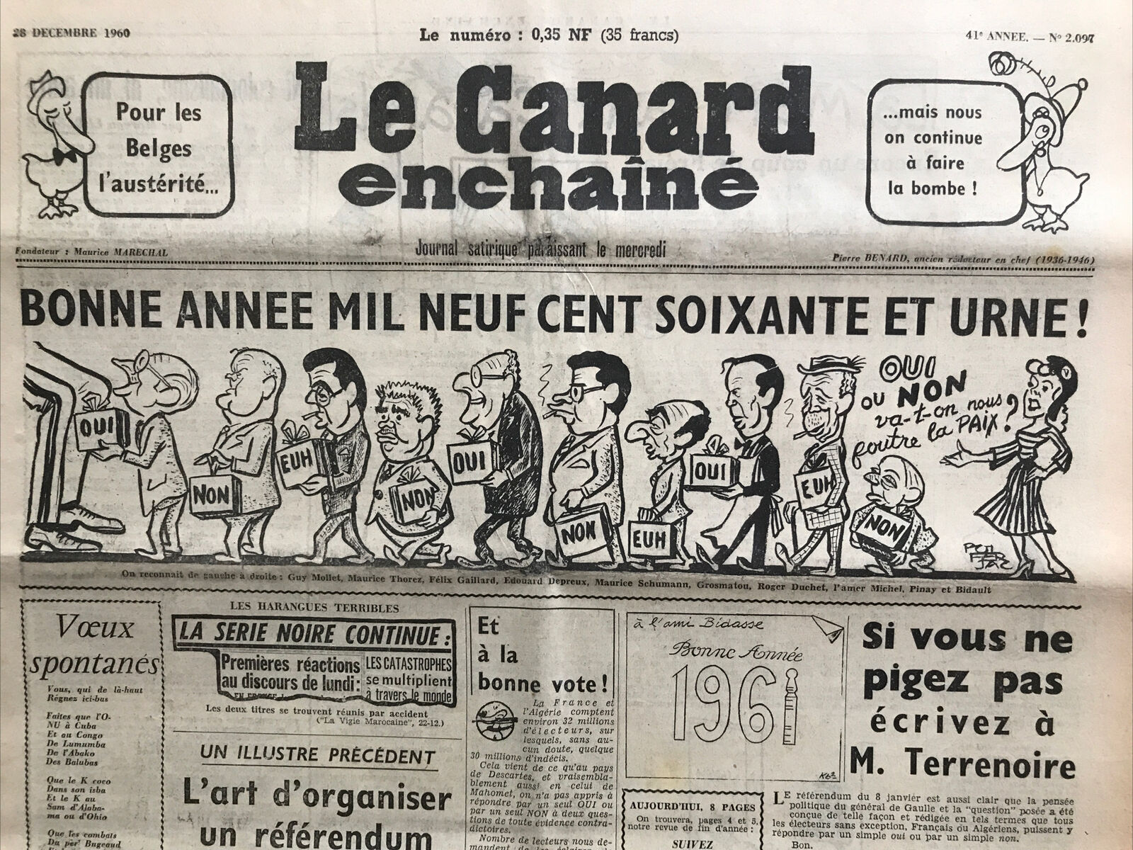 Couac ! | Acheter un Canard | Vente d'Anciens Journaux du Canard Enchaîné. Des Journaux Satiriques de Collection, Historiques & Authentiques de 1916 à 2004 ! | 2097